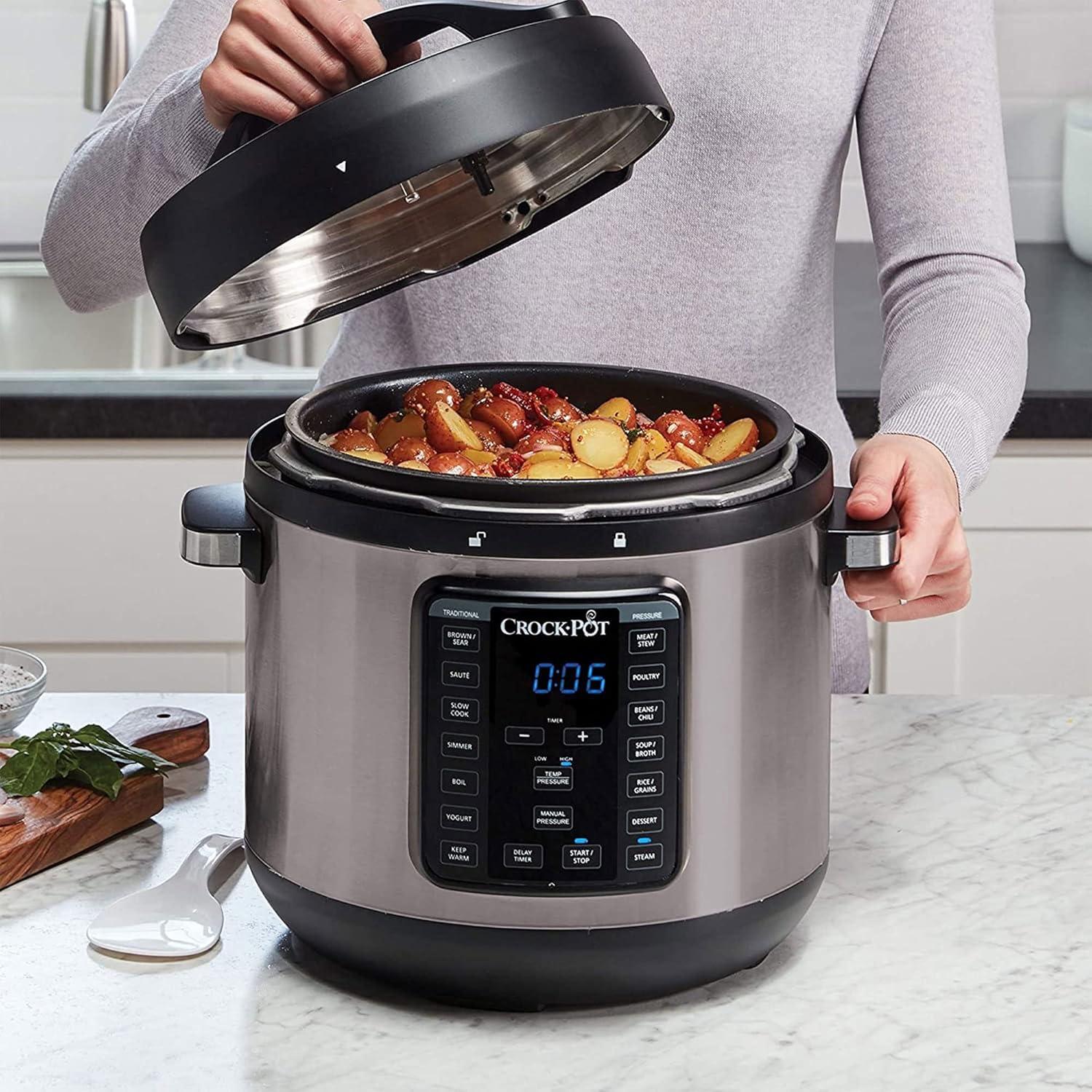 Crock-Pot 8-Quart Black Stainless Steel Programmable Multi-Cooker