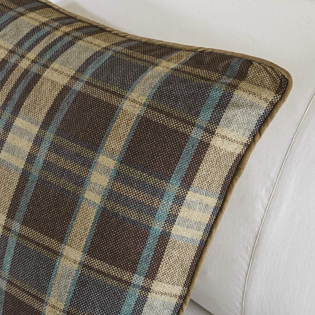 Twin Brown Plaid Down Alternative Microfiber Comforter Set