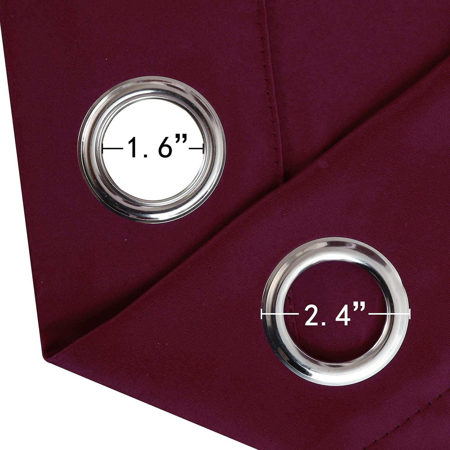 LEMOMO Burgundy Blackout Curtains 38 x 54 Inch Length/Set of 2 Curtain Panels/Thermal Insulated Room Darkening Blackout Curtains for Bedroom