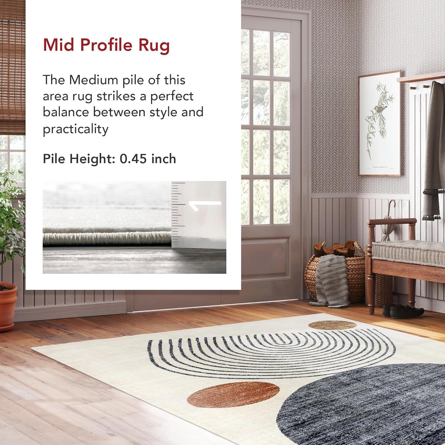 Nuloom Bevin Abstract 4x6 Indoor Area Rug for Living Room Bedroom Dining Room Kitchen, Beige/Multicolor