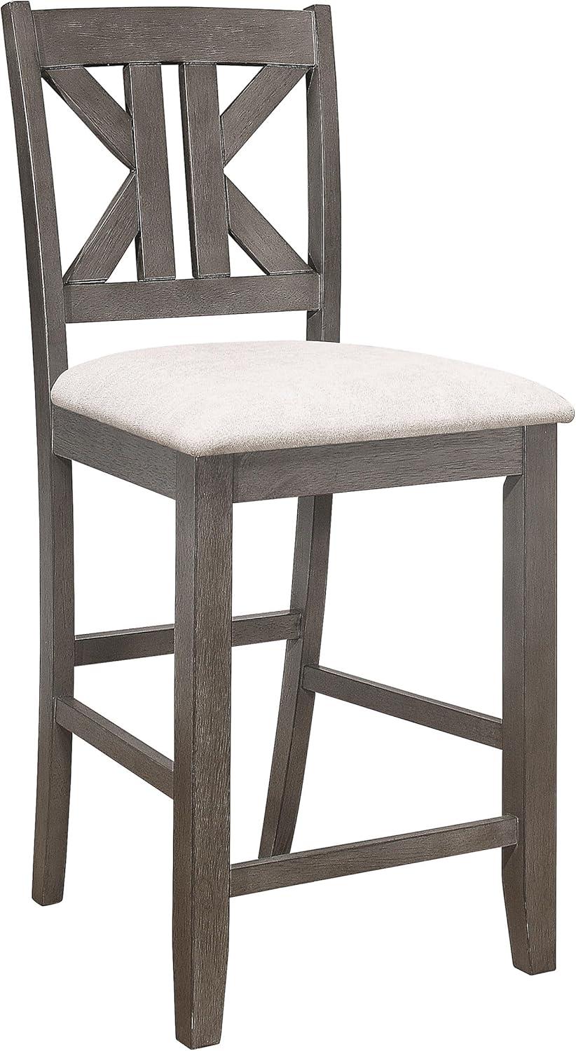 Coaster Farmhouse 7-Piece Wood Counter Height Dining Set in Gray