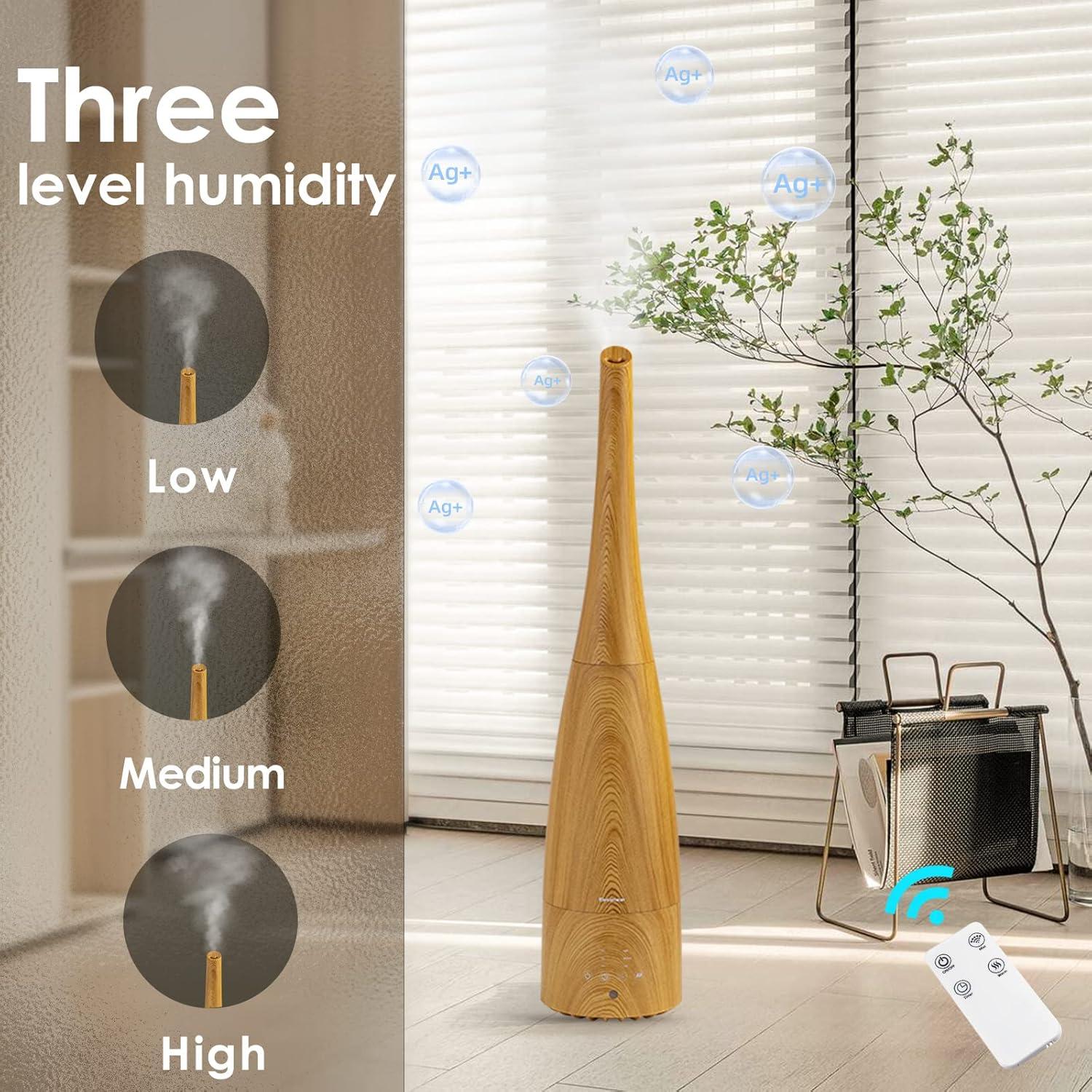 Light Wood Ultrasonic Cool and Warm Mist Humidifier with Remote