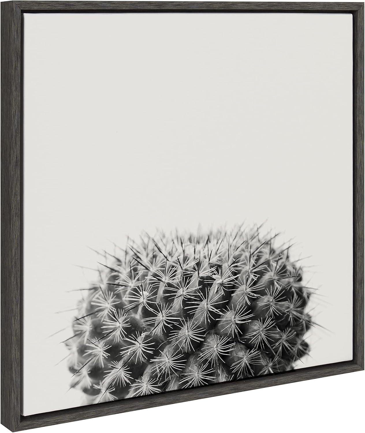 22" x 22" Sylvie Haze Succulent Cactus Short Framed Wall Canvas by The Creative Bunch Studio - Kate & Laurel All Things Decor