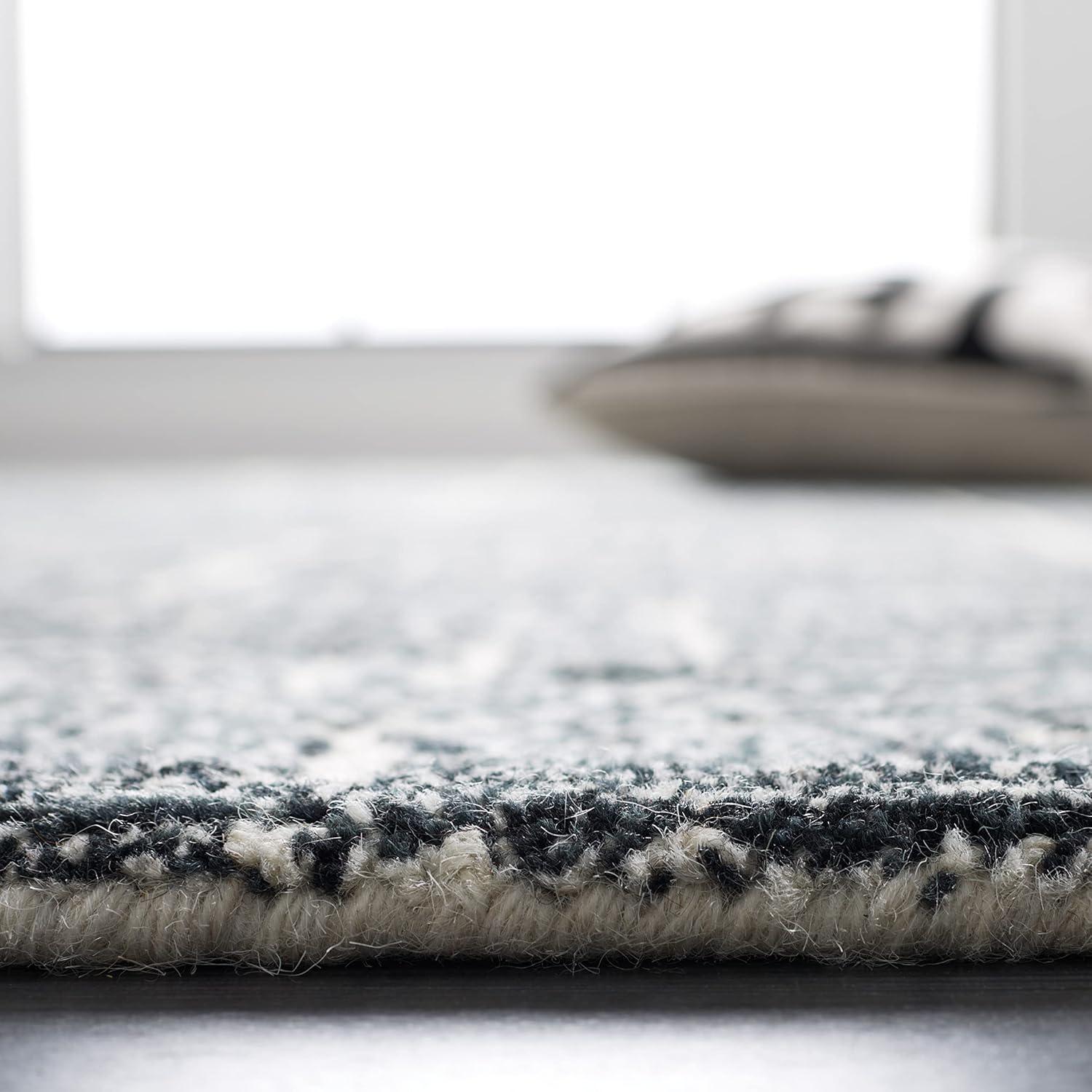 Metro MET177 Hand Tufted Indoor Area Rug - Black/Ivory - 4'x6' - Safavieh
