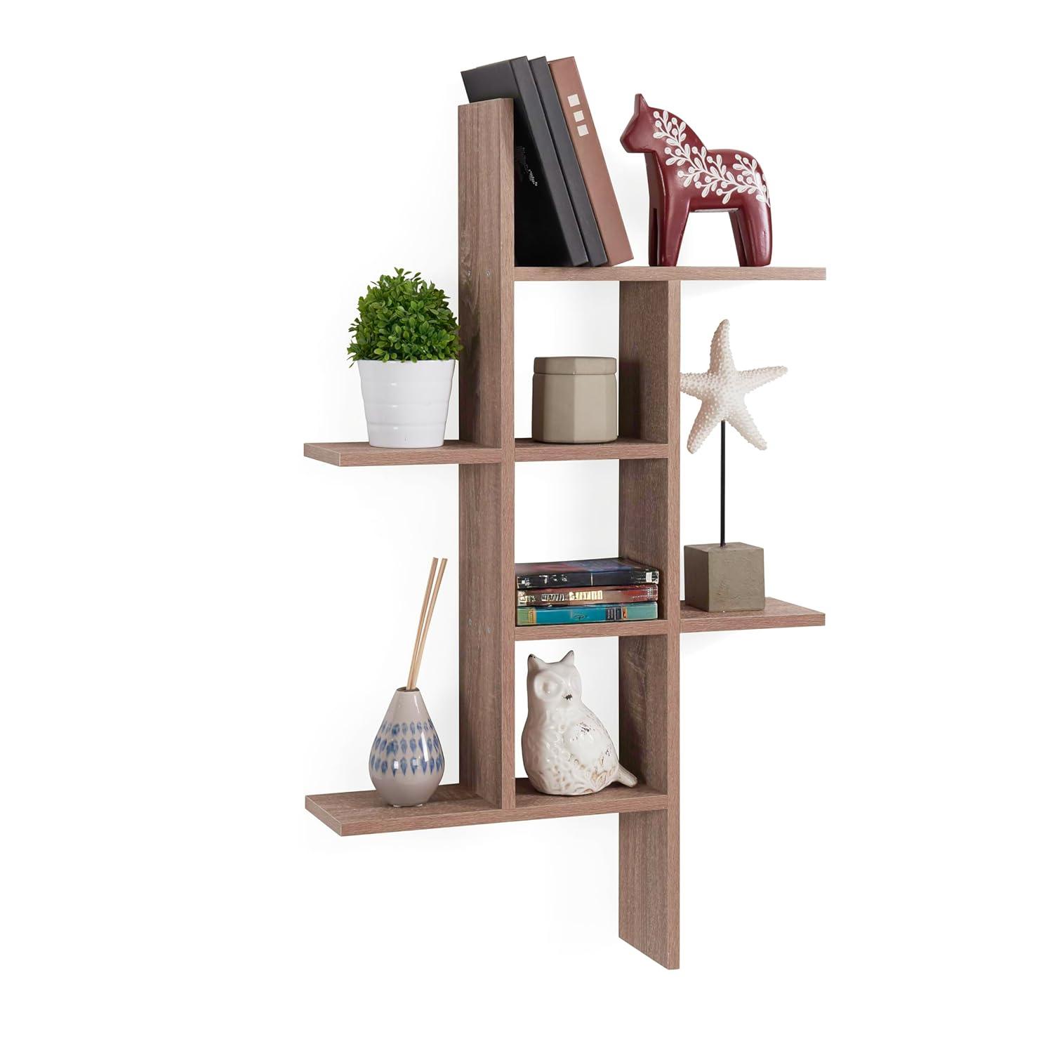40" x 24" Cantilever Wall Shelf Weathered Oak - Danya B.: Modern Laminated MDF Floating Display