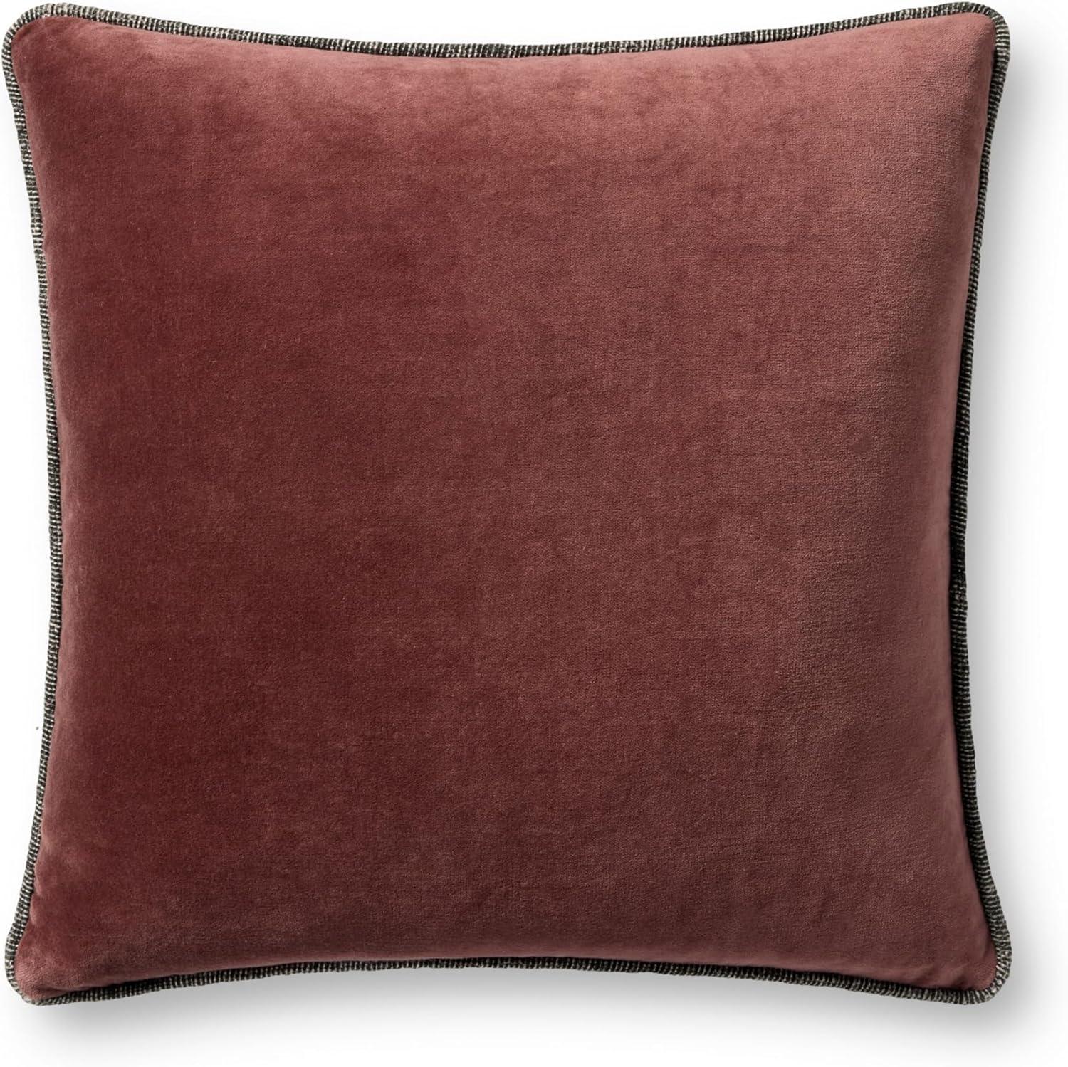 Wine Velvet 18'' Square Throw Pillow with Poly Insert