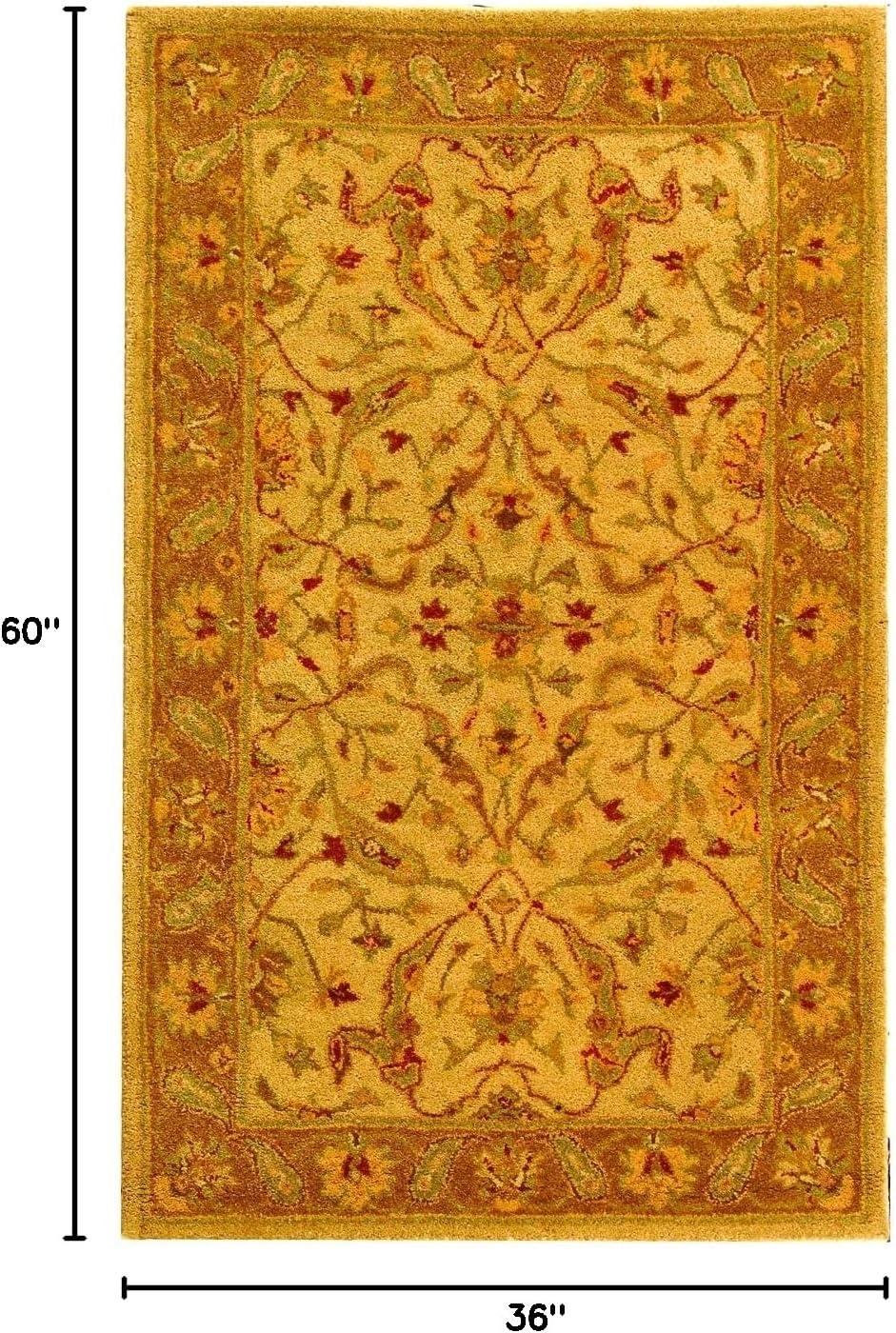 SAFAVIEH Antiquity Beaufort Oriental Wool Area Rug, Ivory/Brown, 3' x 5'