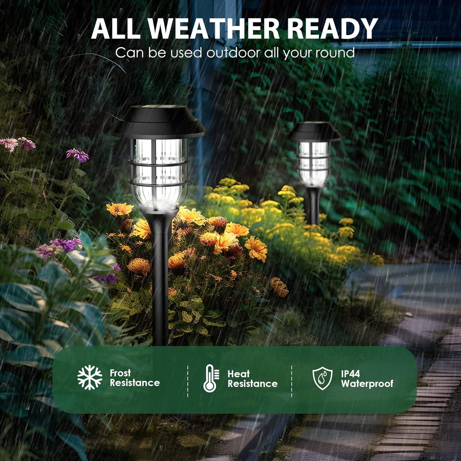 Solar Powered Black LED Pathway Lights Multipack