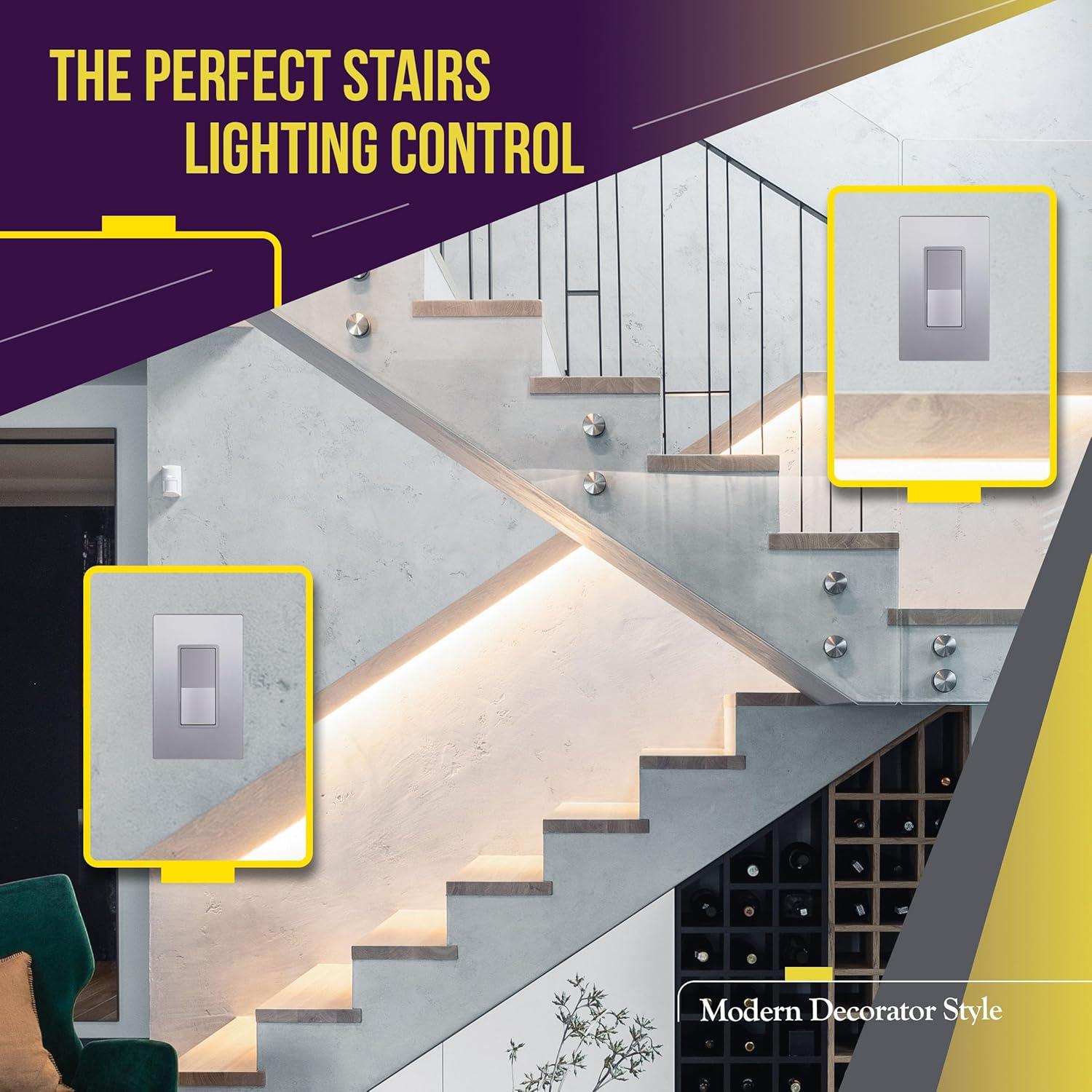 ENERLITES 3-Way Decorator Paddle Light Switch, Gloss Finish, Single Pole or Three Way, 3 Wire, Grounding Screw, Residential Grade, 15A 120V/277V, UL Listed, 93150-SV, Silver