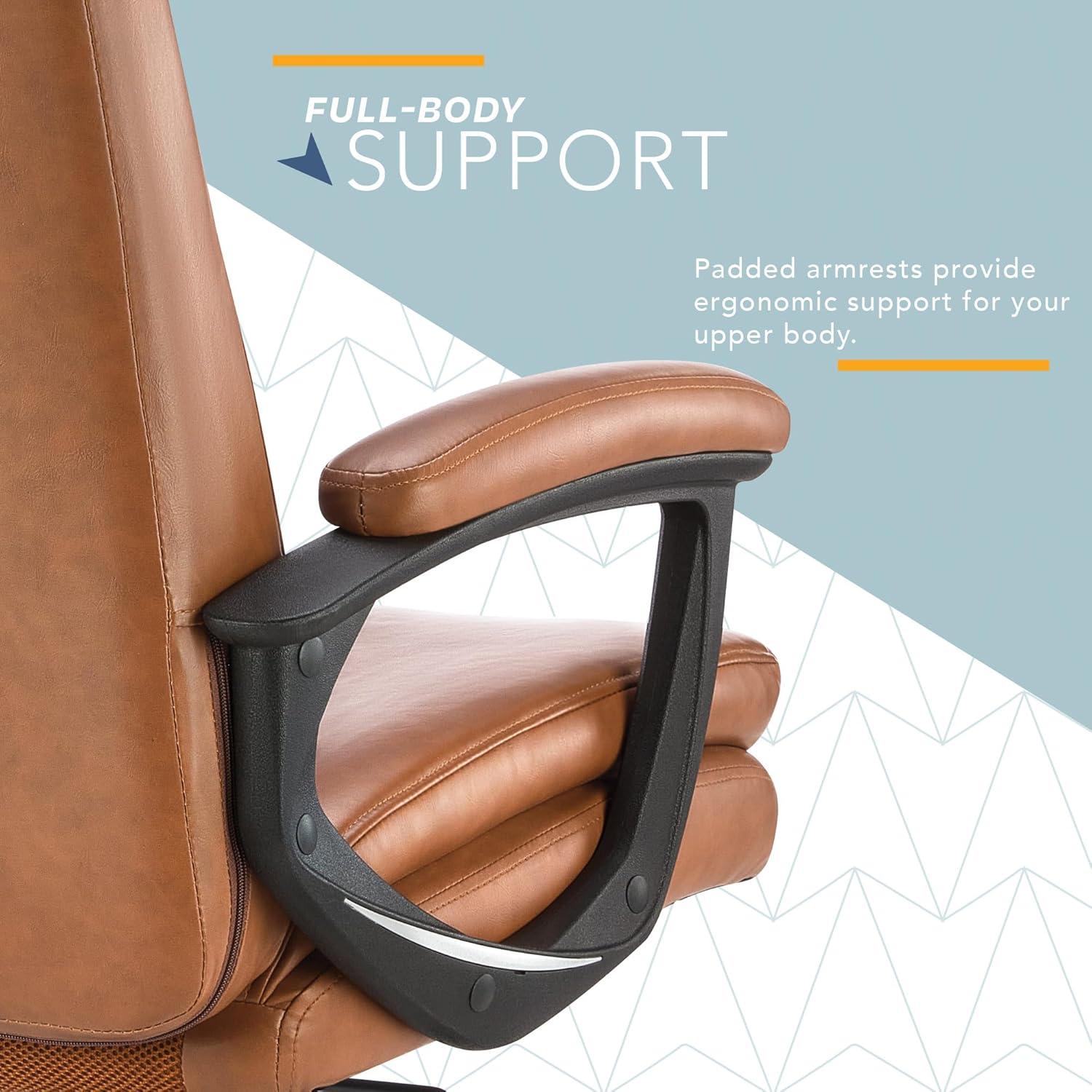 CLICK365 Click365 Classic Comfort Executive Office Chair, Ergonomic Mid-Back, Double-Layer Seat Cushion