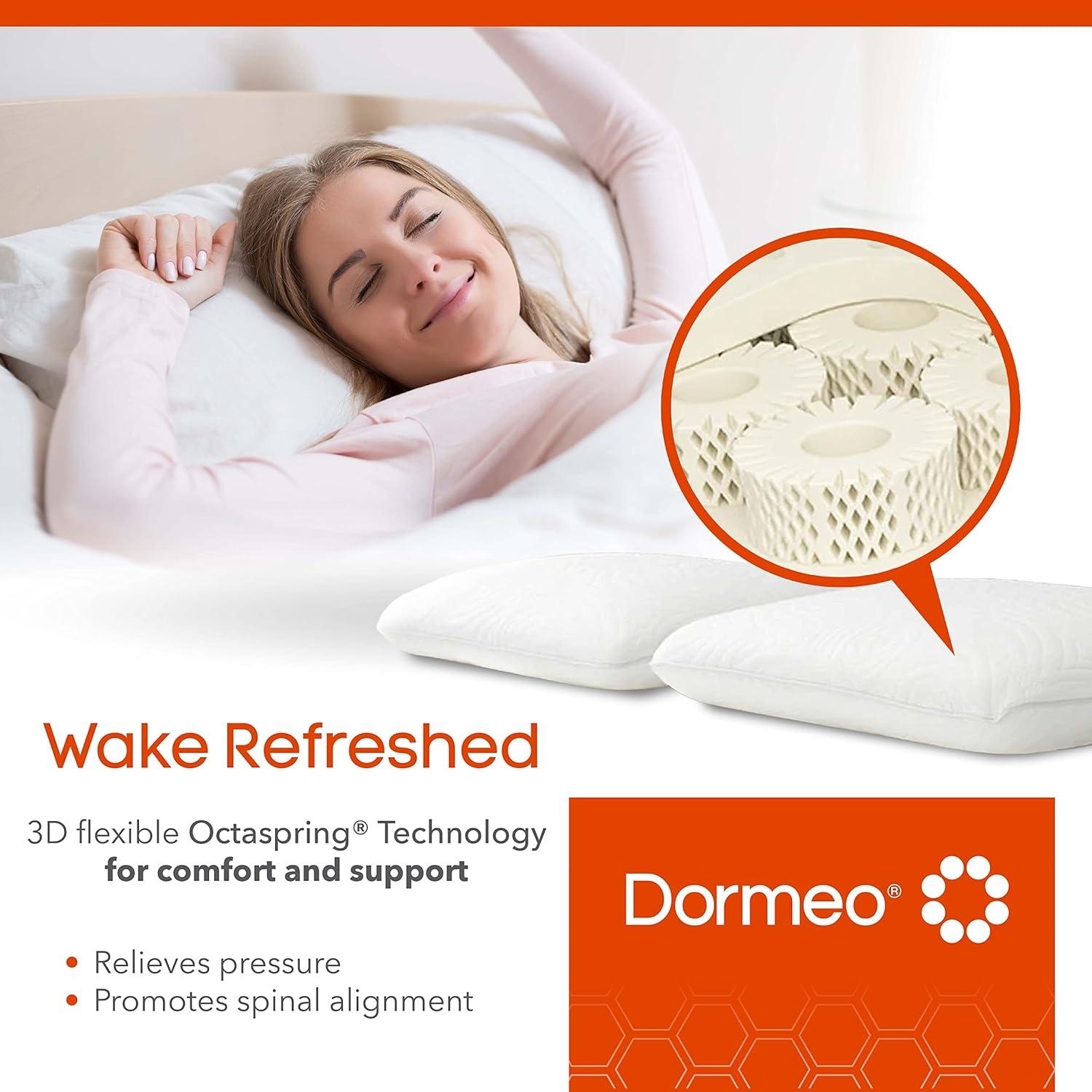 Dormeo True Evolution Bed Pillow Low Profile Standard Cooling Pillow with Octaspring Technology