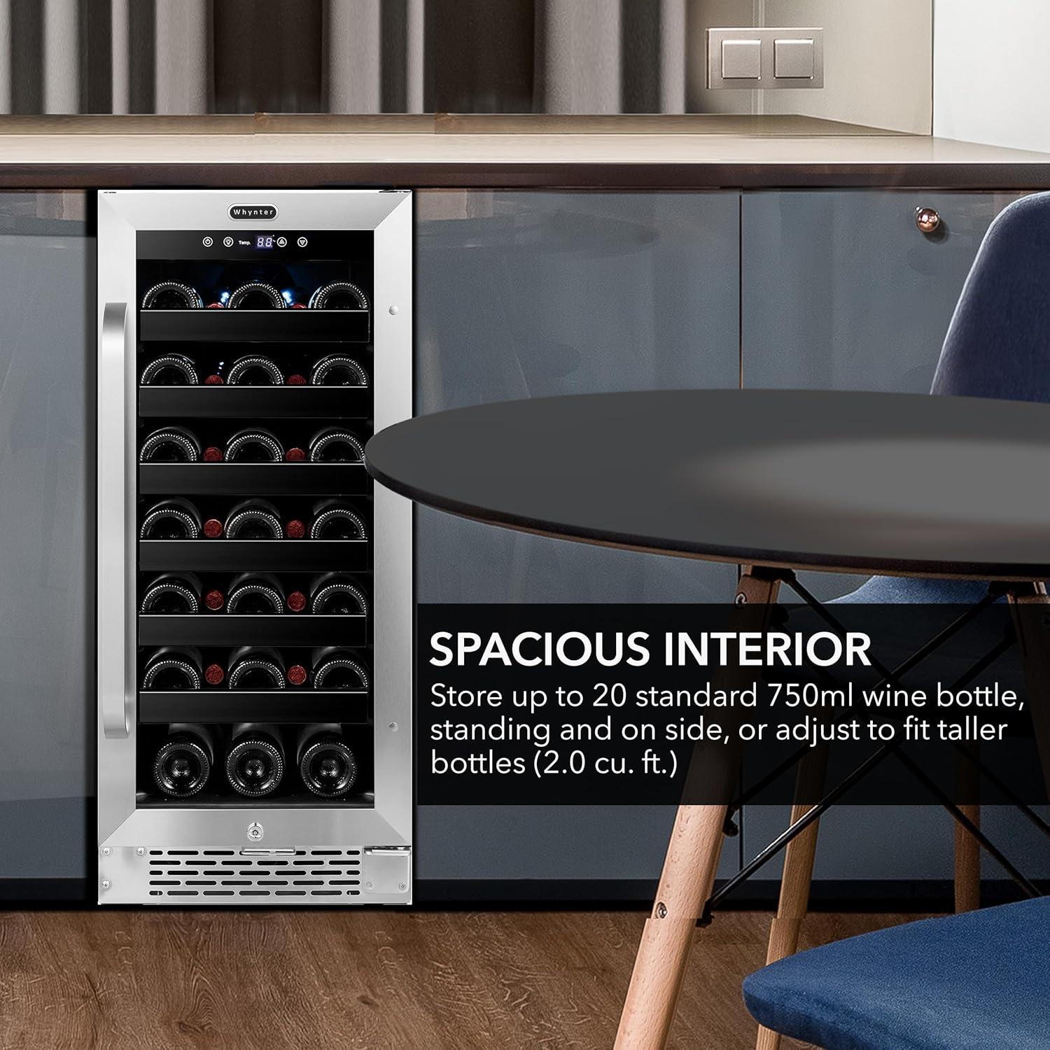 Whynter Whynter 15'' width 33 Bottle Single Zone Built-In Wine Refrigerator