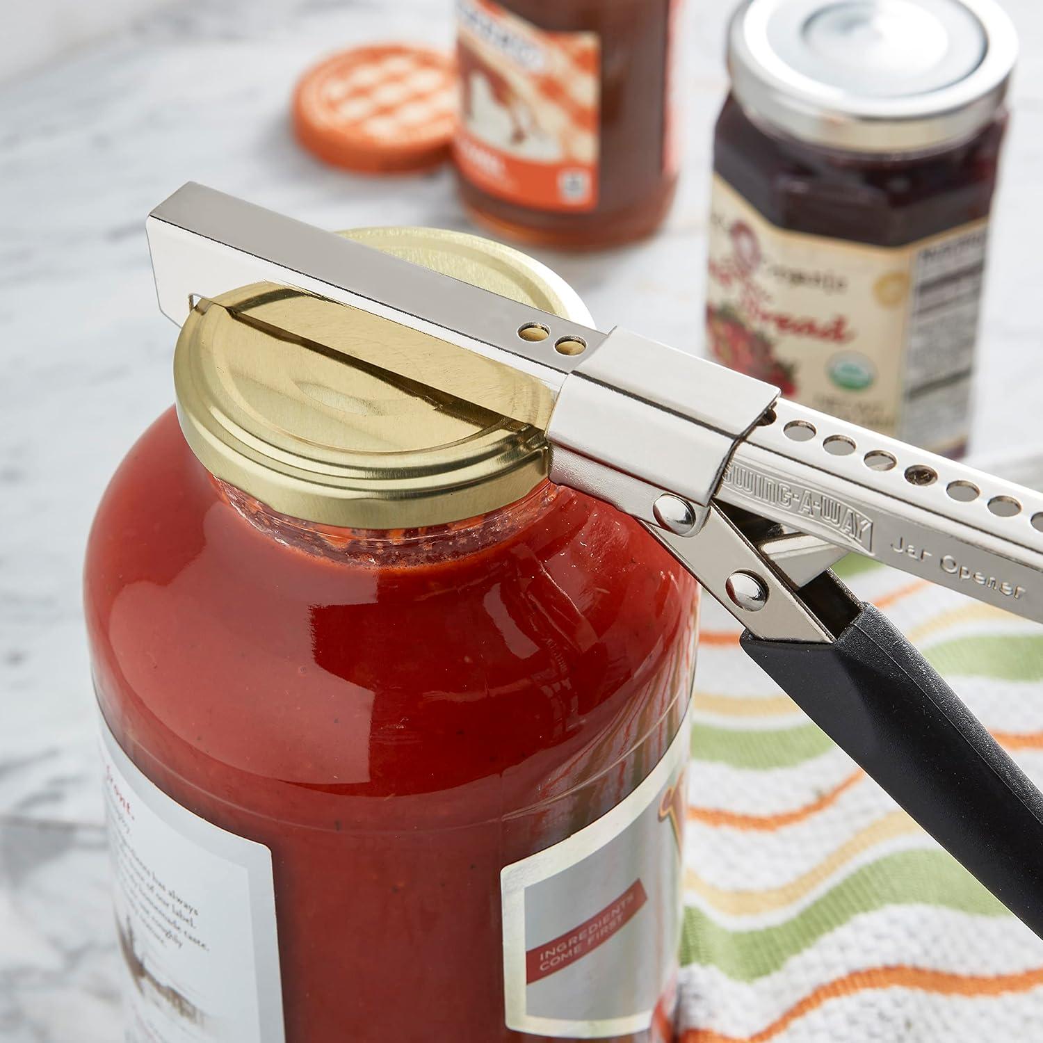 Swing-A-Way Comfort Grip Jar Opener with Ergonomic Comfort Handles, Adjustable 7.5 Inch, Red