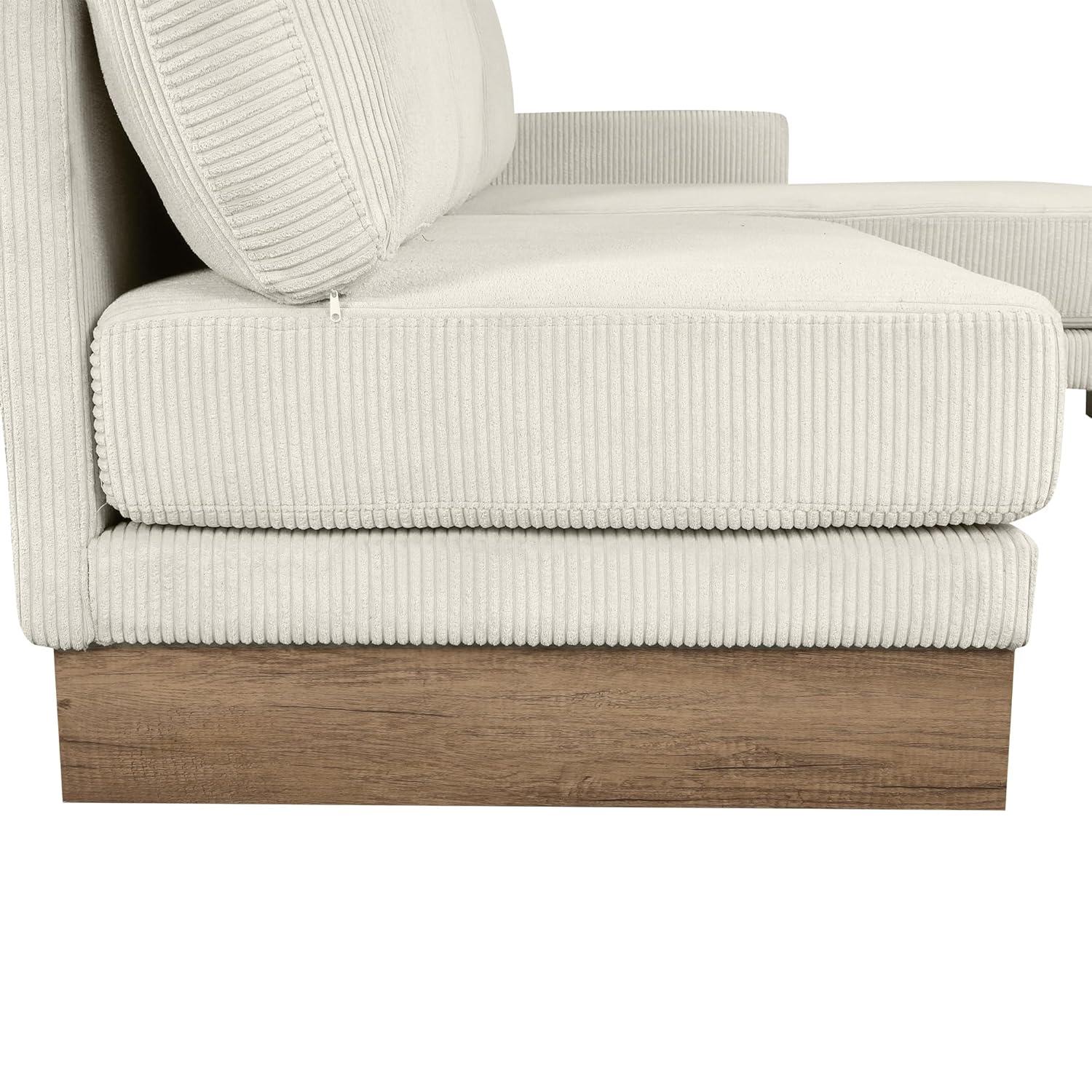 114" L-shaped Sofa Sectional Sofa with Two USB Ports and Two Power Sockets, A Storage Drawer and A Reversible Chaise Lounge for Living Room
