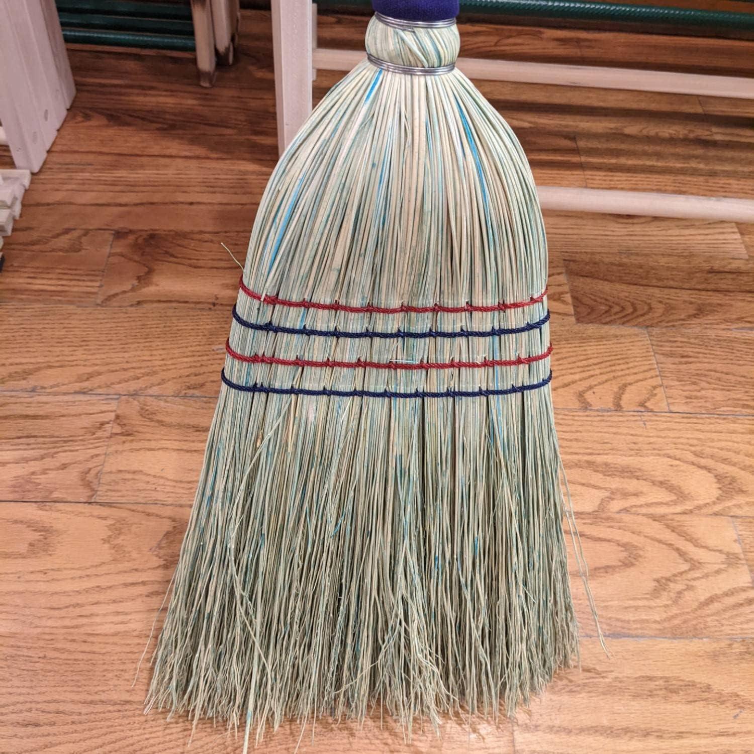 Stoltzfus Brooms & Carpets Amish-Made House Broom - Authentic Corn Straw Broom with Hardwood Handle, Natural, 55 inches