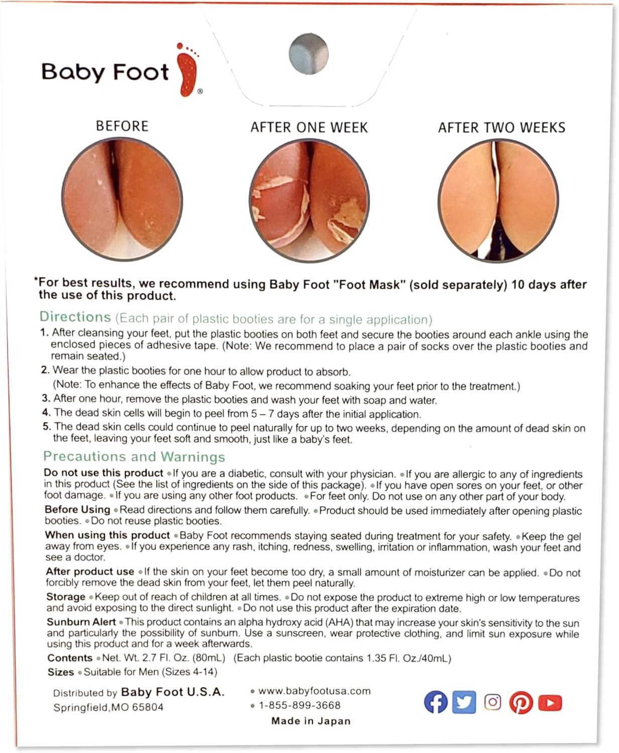 Baby Foot Exfoliation Foot Peel for Men - 1 Hour Treatment