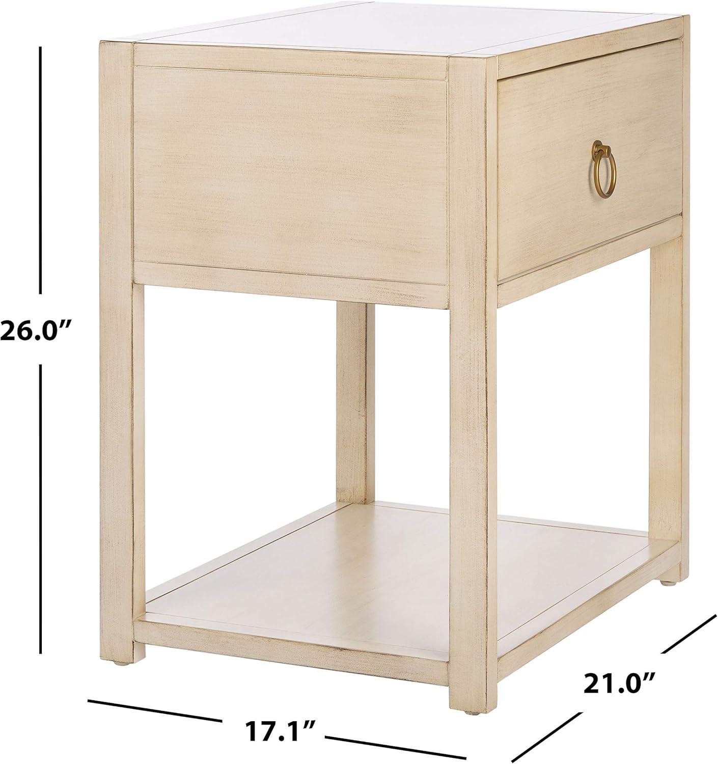 Yudi 1 Drawer 1 Shelf Nightstand  - Safavieh