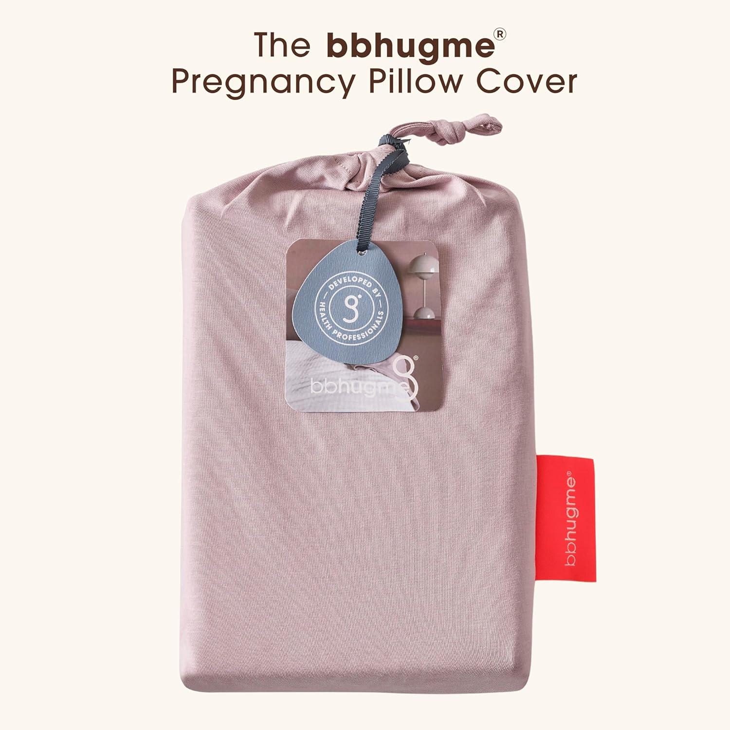 bbhugme Pregnancy Pillow Cover - Cotton Jersey Fabric - Fits bbhugme Pregnancy Pillow for Side Sleeping - Cover Only, Pregnancy Pillow Sold Separately, Dusty Pink