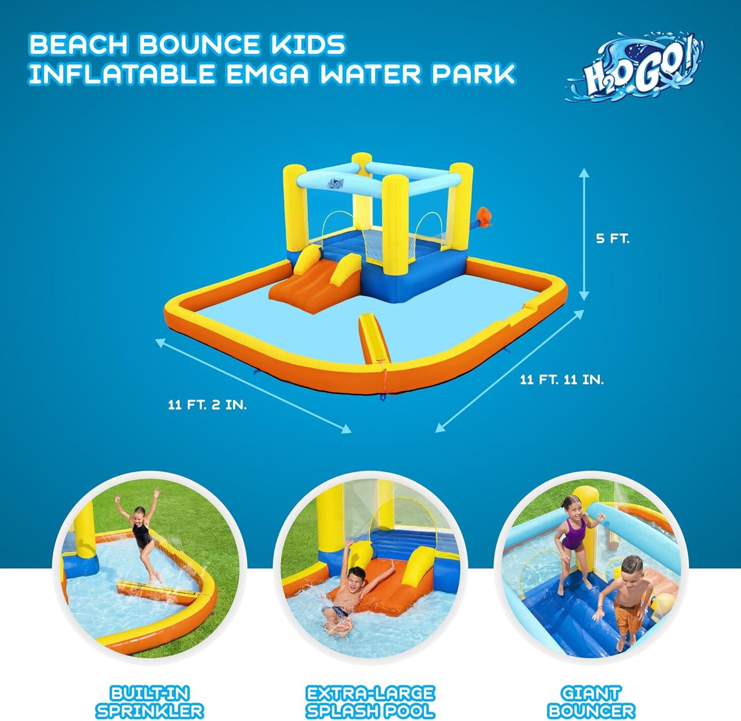 Bestway Bestway H2OGO Beach Bounce Kids Inflatable Outdoor Water Park with Air Blower