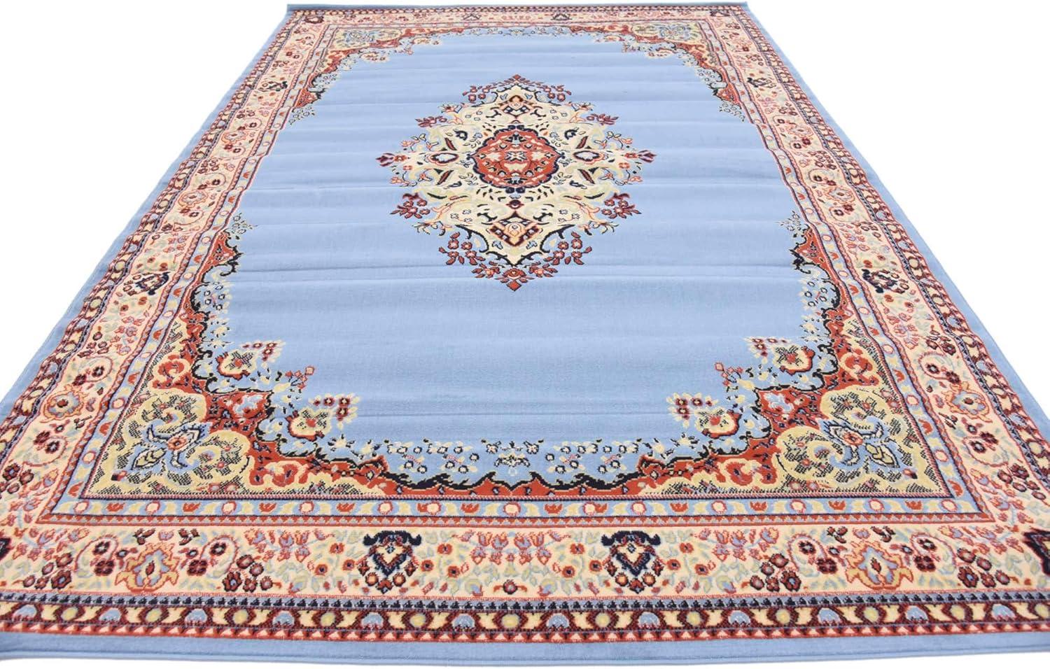 Handmade Terracotta Medallion 7' x 10' Easy Care Rug
