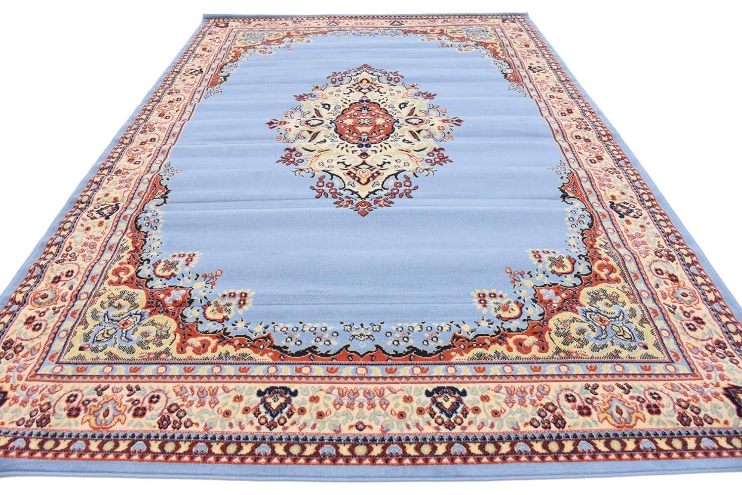 Handmade Terracotta Medallion 7' x 10' Easy Care Rug