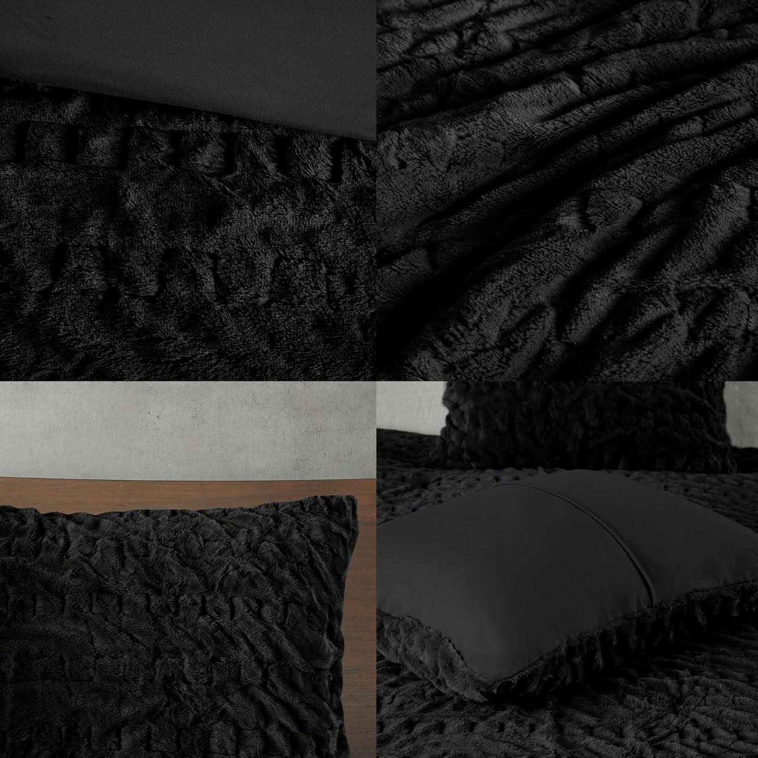 Almagul Ruched Fur Down Alternative Comforter Set