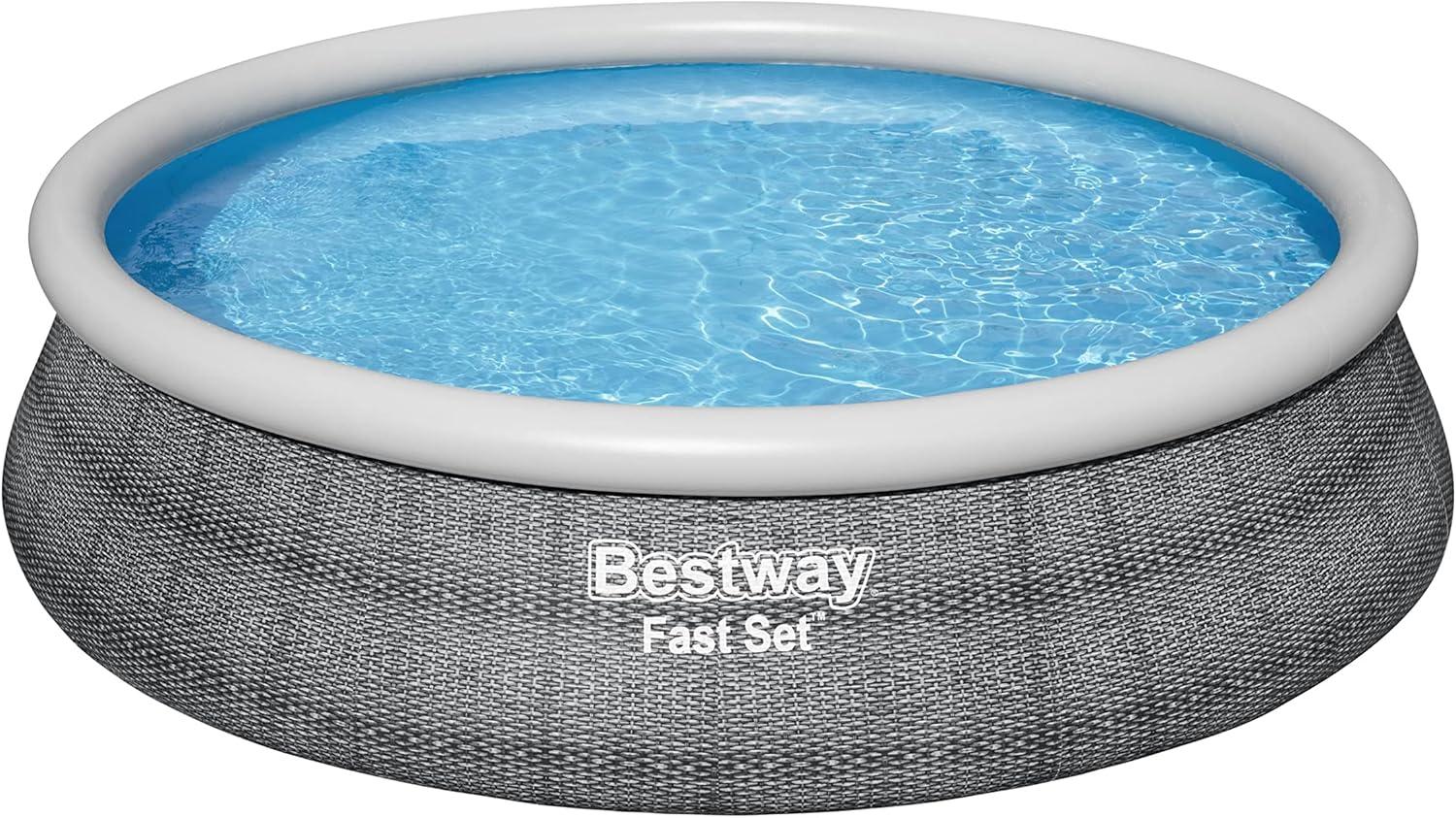 Bestway - Fast Set PVC 15' Above Ground Round Inflatable Swimming Pool Set