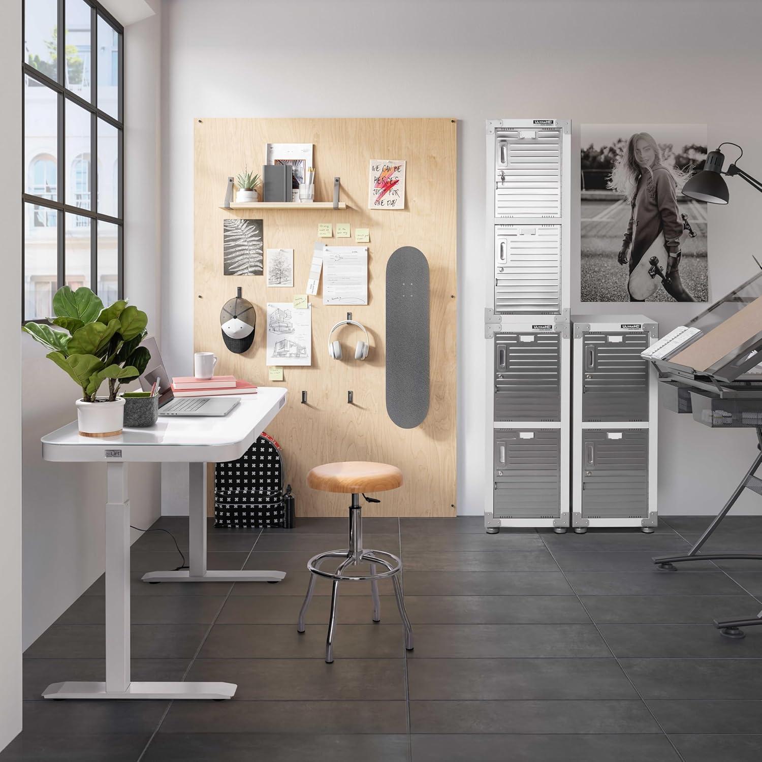 Seville Classics AIRLIFT® airLIFT 48" W Electric Adjustable Height Tempered Glass Desk