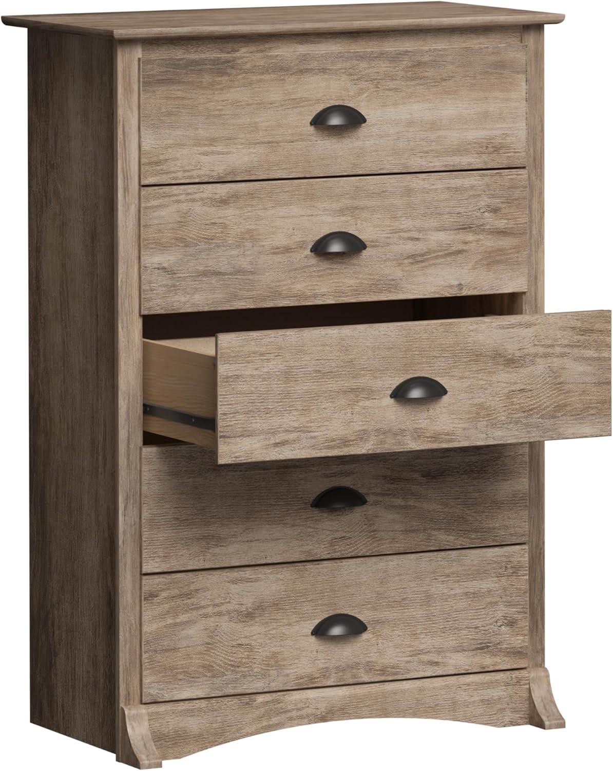 5 Drawer Salt Spring Dresser Drifted Gray - Prepac