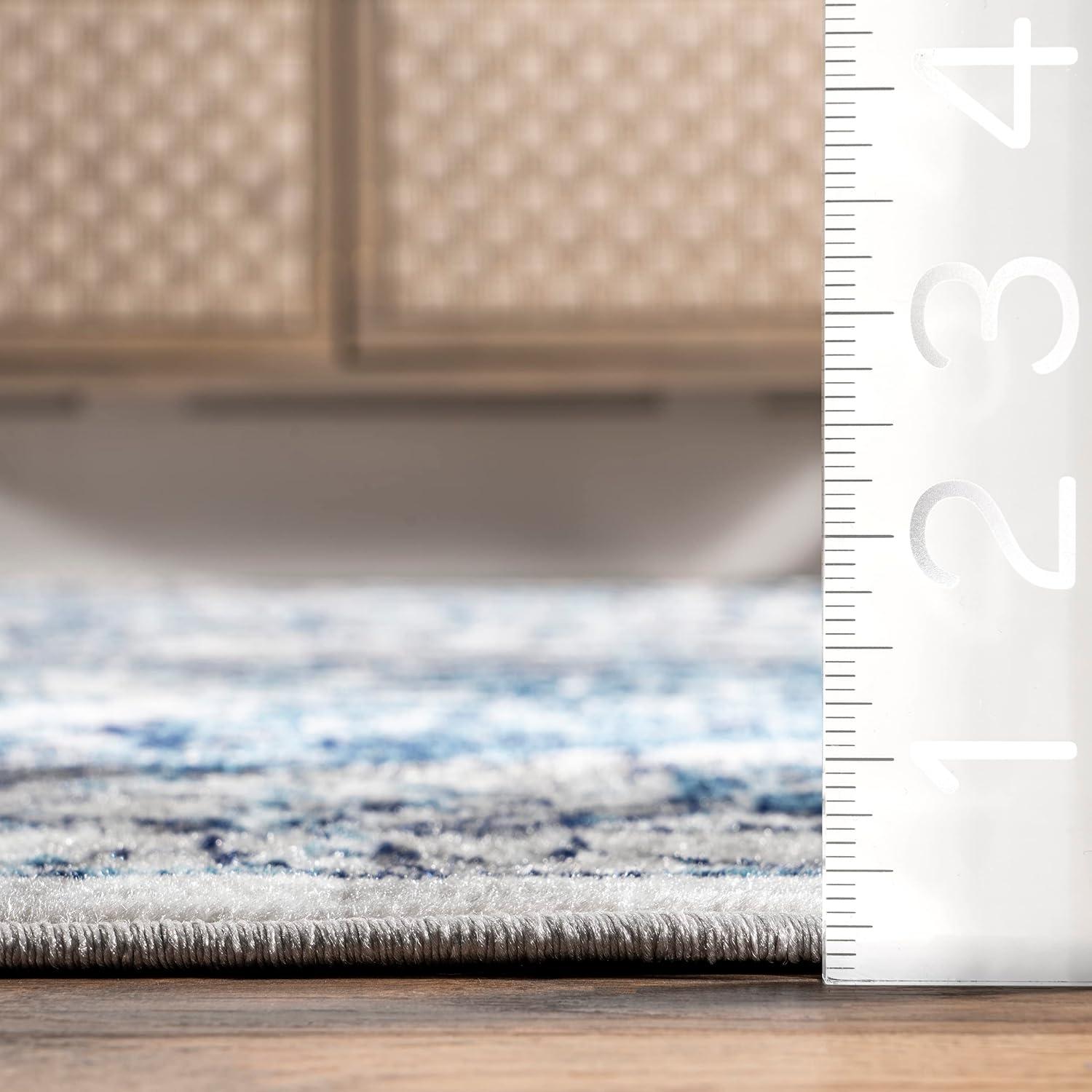 Nuloom Maryanne Geometric 9x12 Indoor Area Rug for Living Room Bedroom Dining Room Kitchen, Blue/Ivory