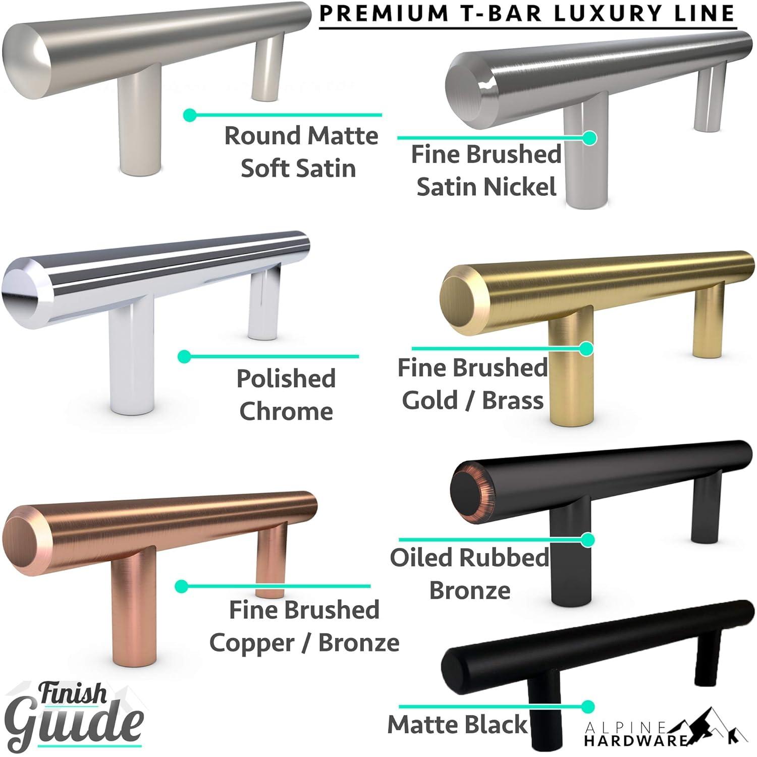 Alpine Hardware Premium Stainless Steel 5" Center to Center Bar Pull Multipack (Set of 5)