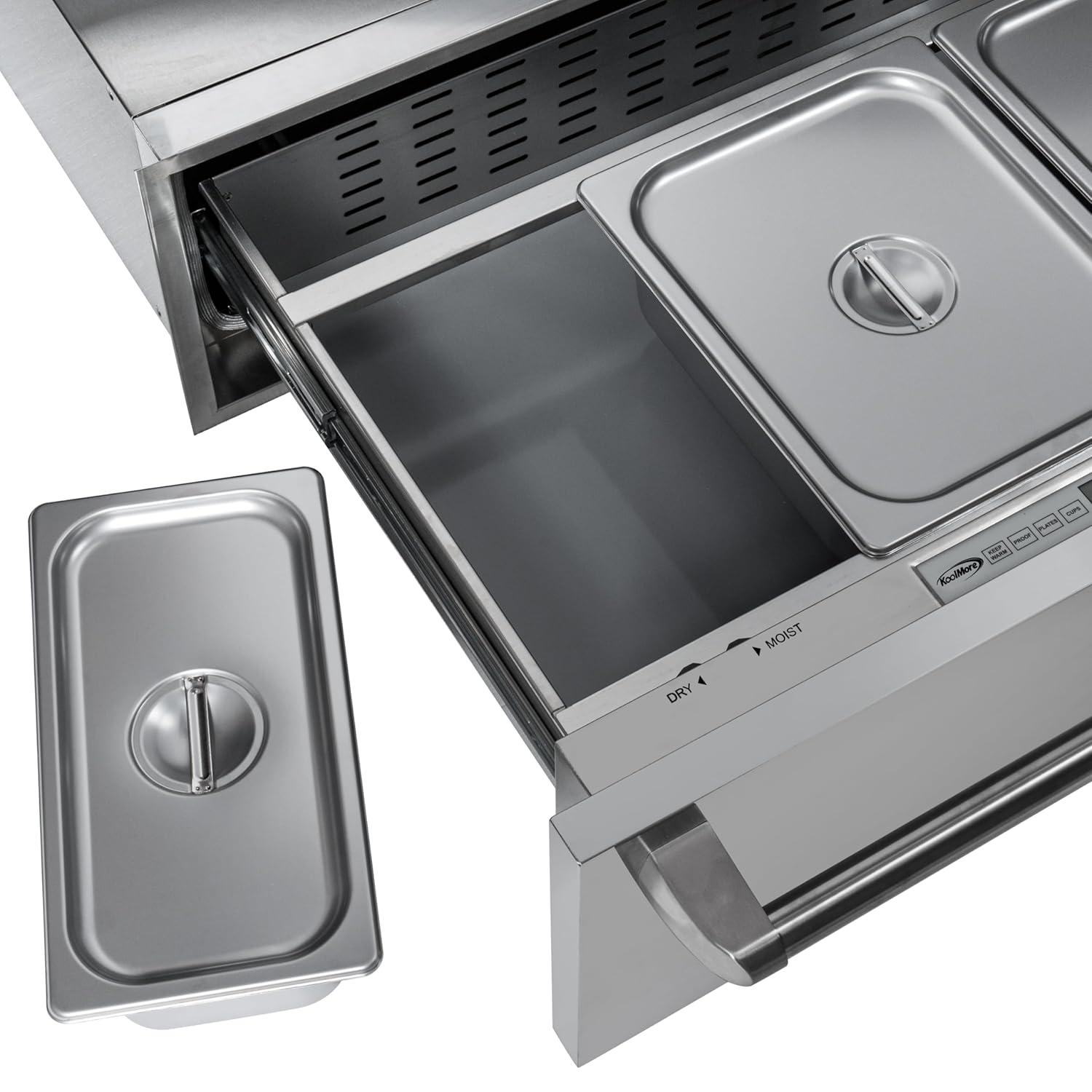 30 in. Warming Drawer with Three Compartments in Stainless-Steel (KM-RWD-30SS)