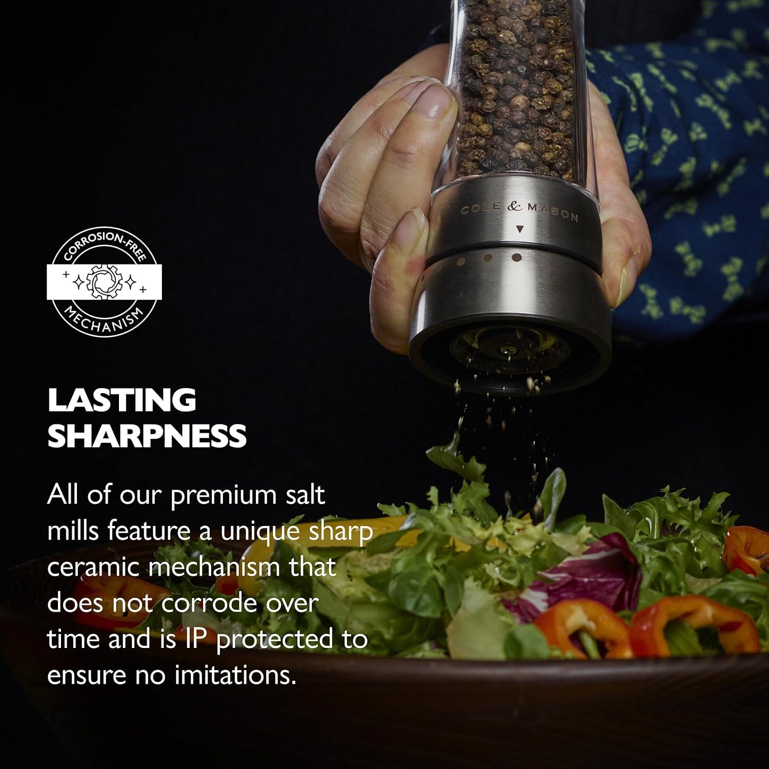 Cole & Mason Derwent Stainless Steel Adjustable Pepper Mill