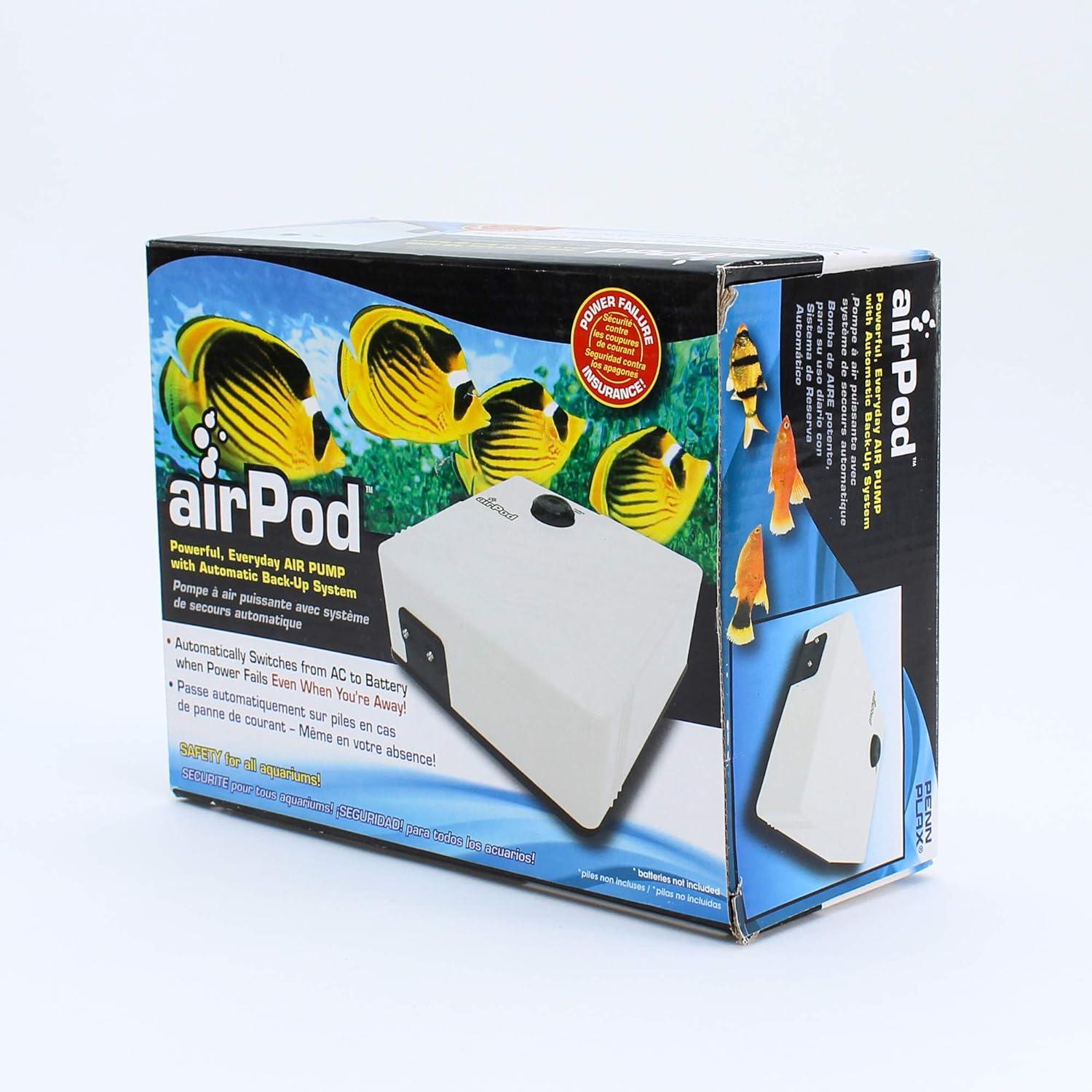 Air-Pod™ Aquarium Air Pump -  Battery Back-up - Up to 55 Gallons