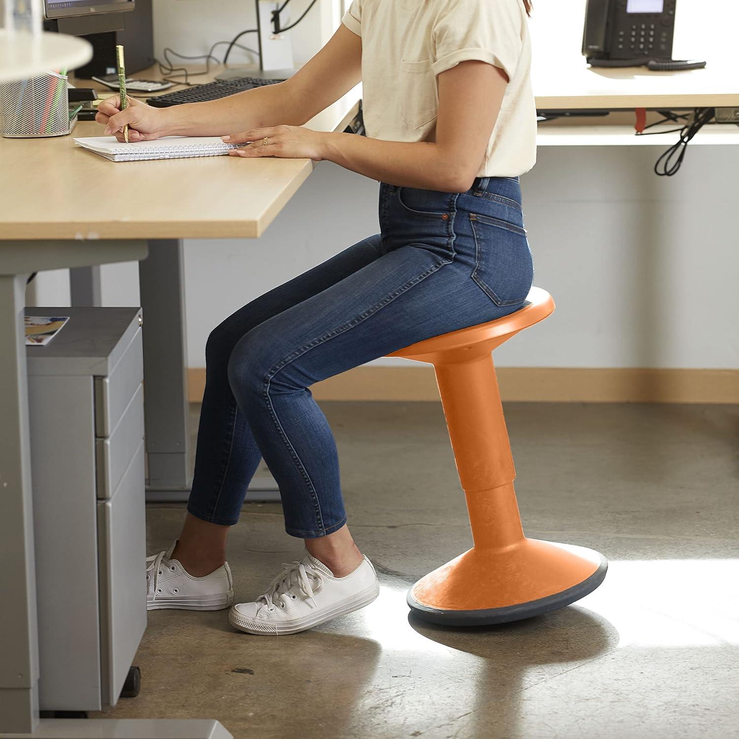 ECR4Kids ECR4Kids Sitwell Wobble Stool with Cushion, Adjustable Height, Active Seating