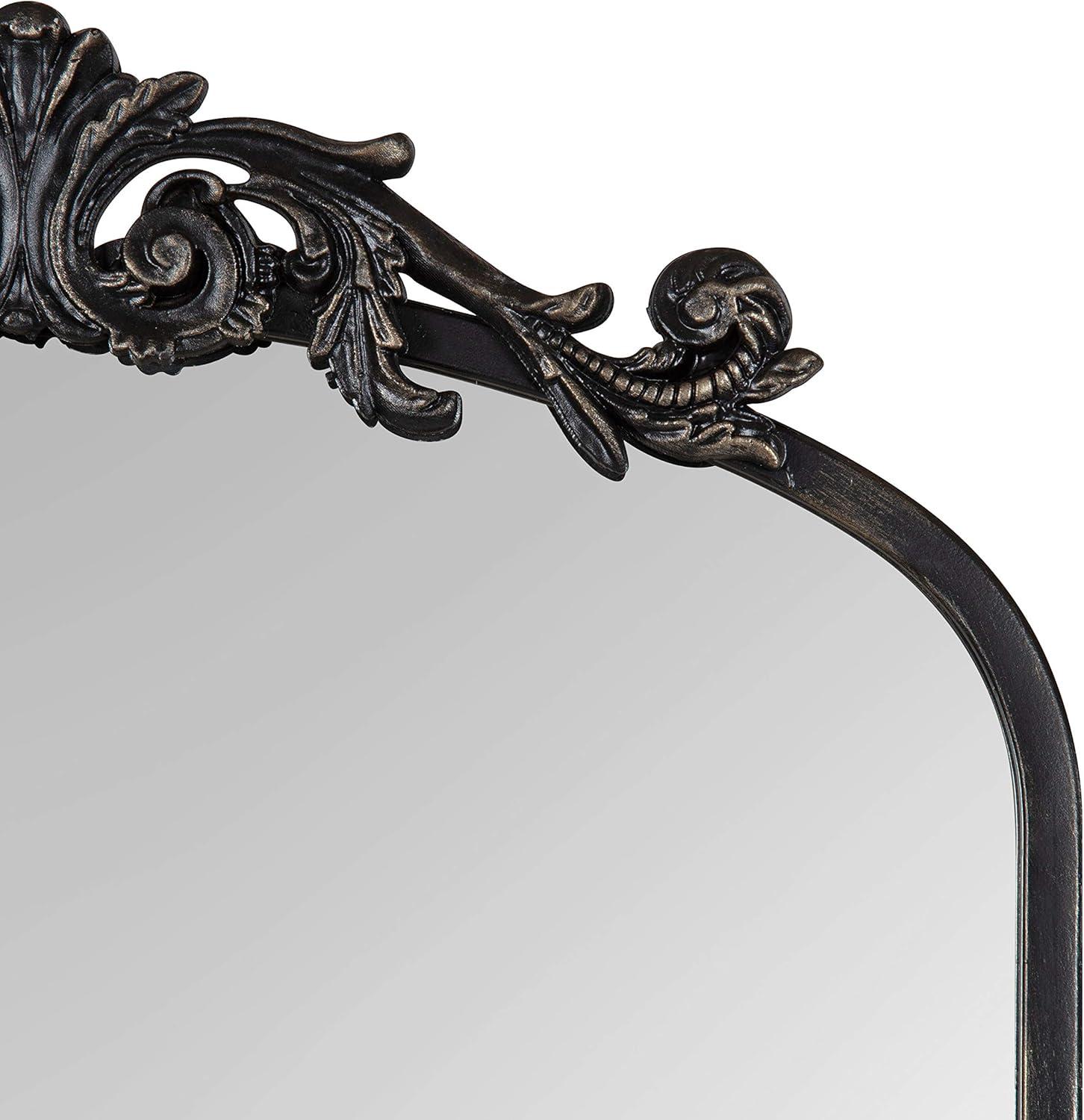 19" x 30.7" Arendahl Traditional Arch Decorative Wall Mirror Black - Kate & Laurel All Things Decor: Elegant Metal Frame
