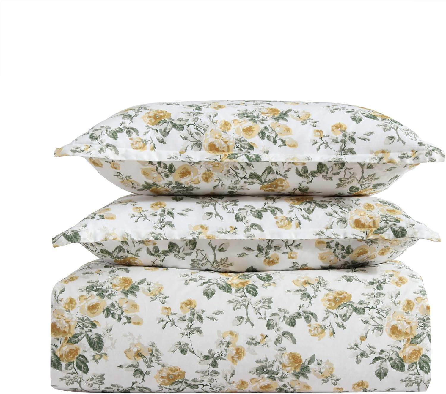 Laura Ashley Laura Ashley Roses Cotton Reversible Gold Duvet Cover Set