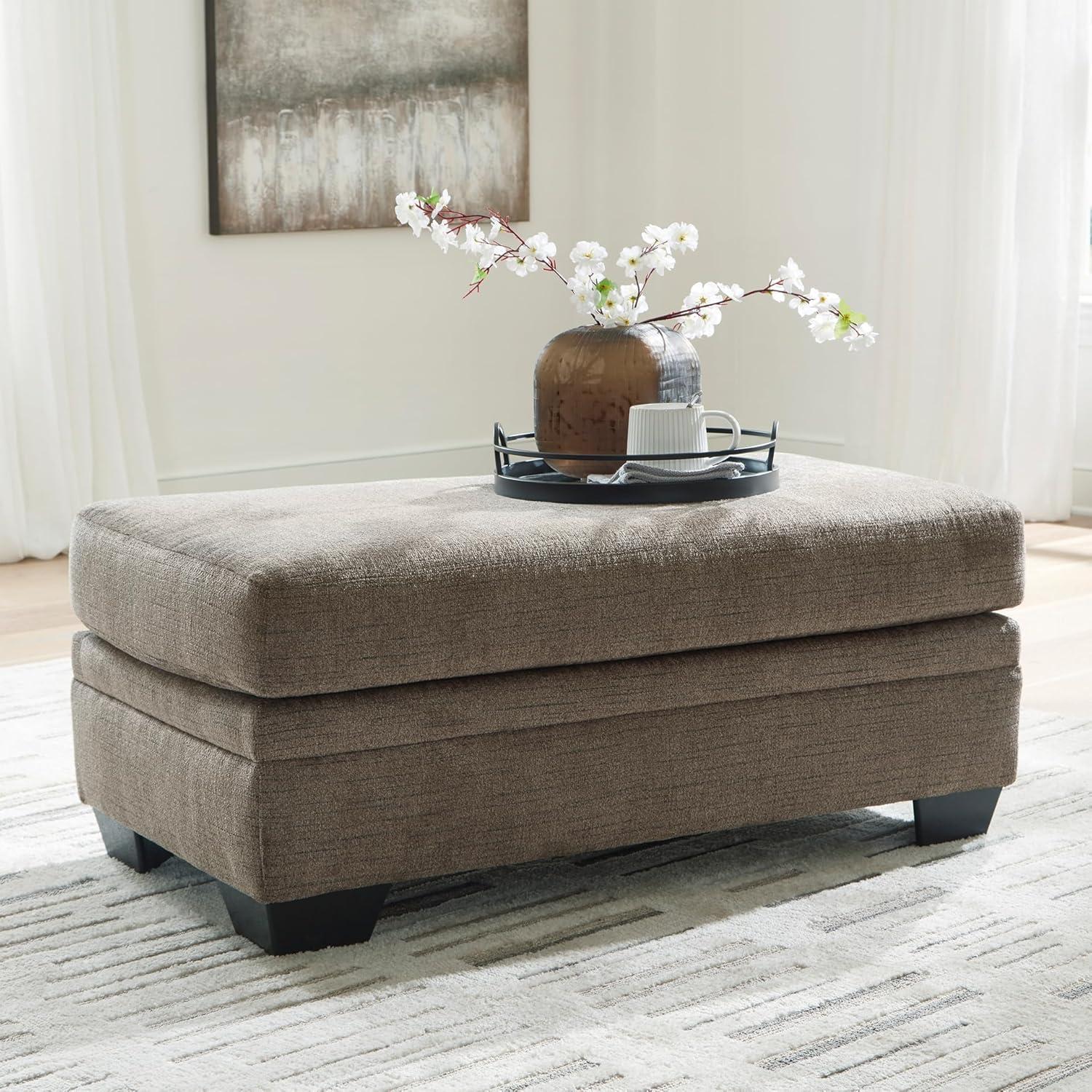 Signature Design by Ashley Stonemeade Upholstered Ottoman, Nutmeg Brown