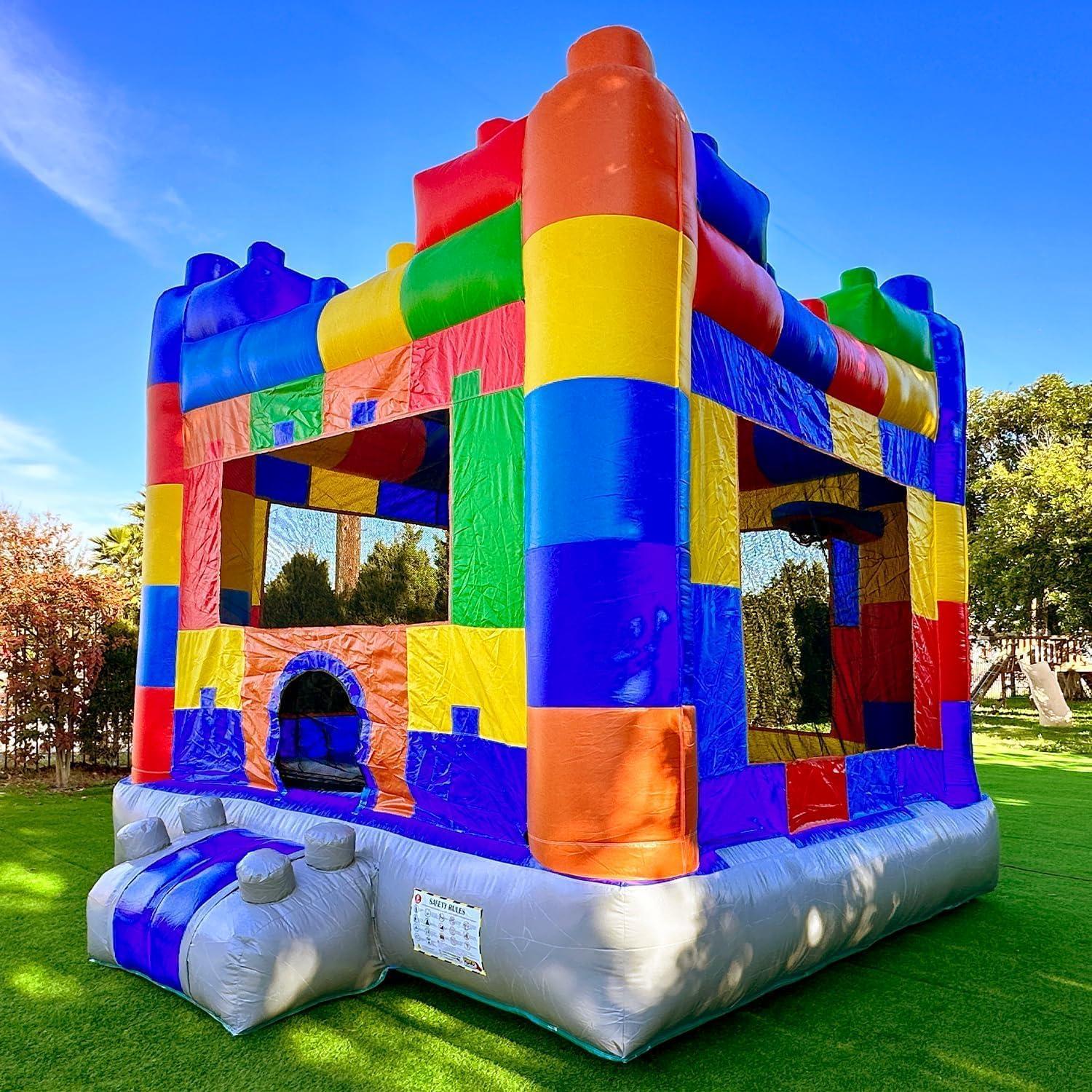 Colorful Commercial Grade Inflatable Bounce House with Slide