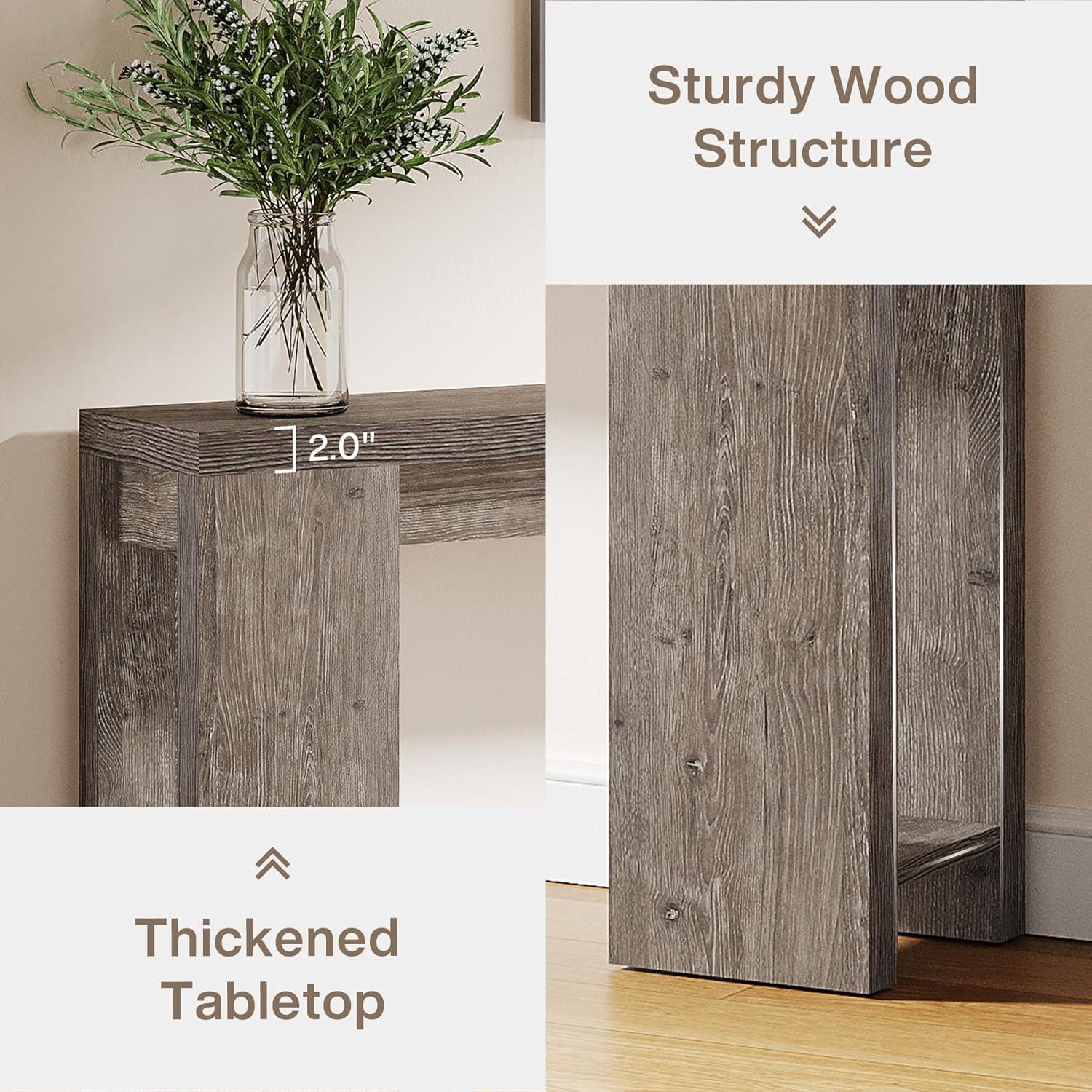 Millwood Pines 70.9" Console Table For Entryway, Farmhouse Wood Sofa Couch Tale