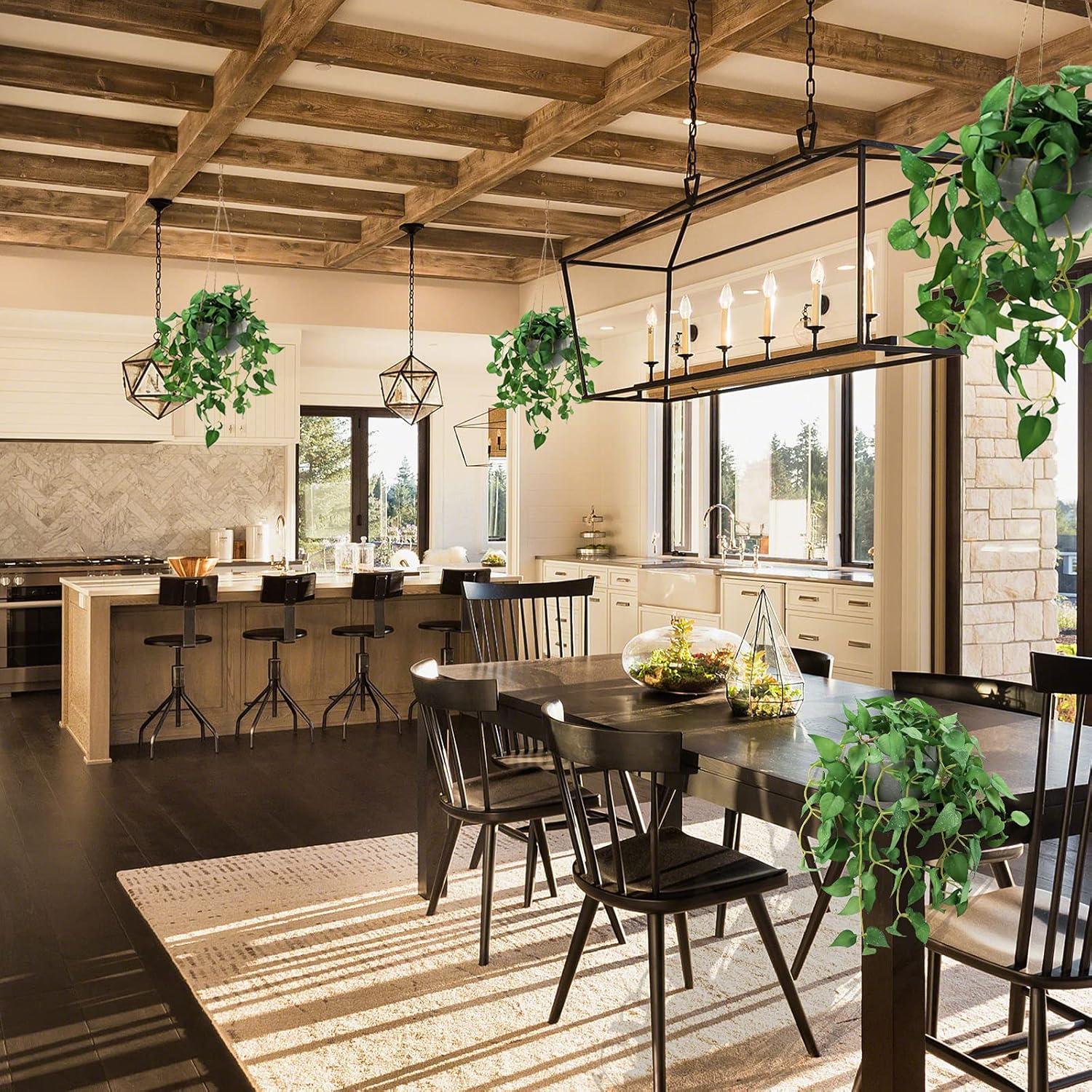 Hanging Plant Fake Plants with Pots, 2 Pack Artificial Plants, Faux Anthurium Leaf Basket for Wall Home Room Indoor Outdoor Decor