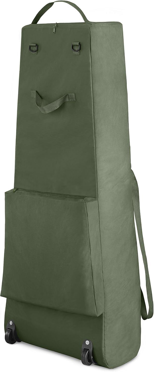 Extra-Large Green Upright Christmas Tree Storage Bag with Wheels