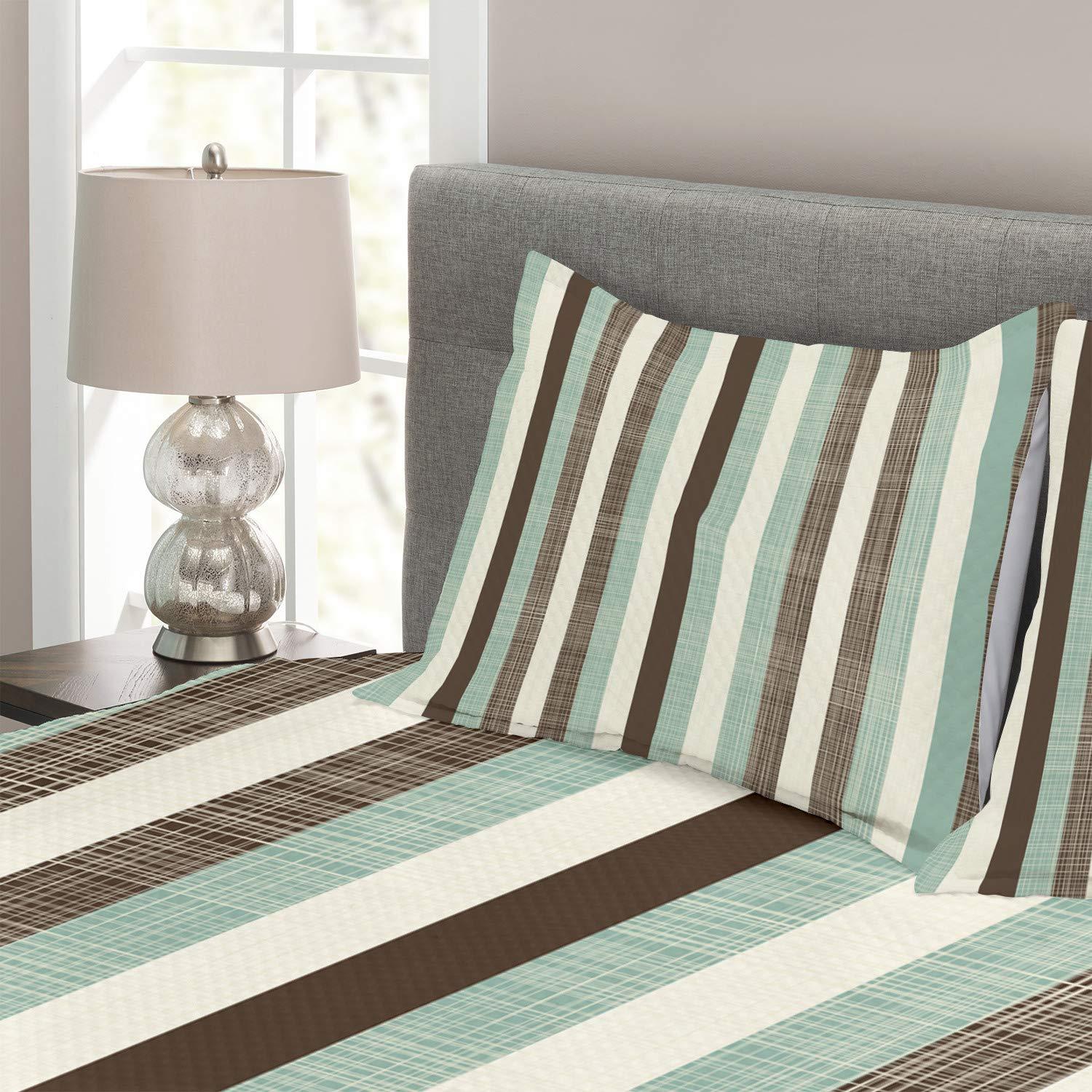 Ambesonne Ambesonne Nautical Bedspread Set Knot Anchor Compass Dark Blue White