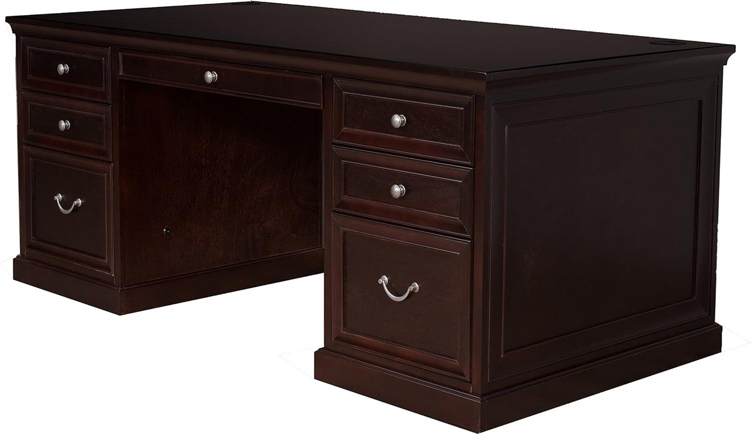 Martin Furniture Fulton 68" Double Pedestal Executive Desk in Espresso