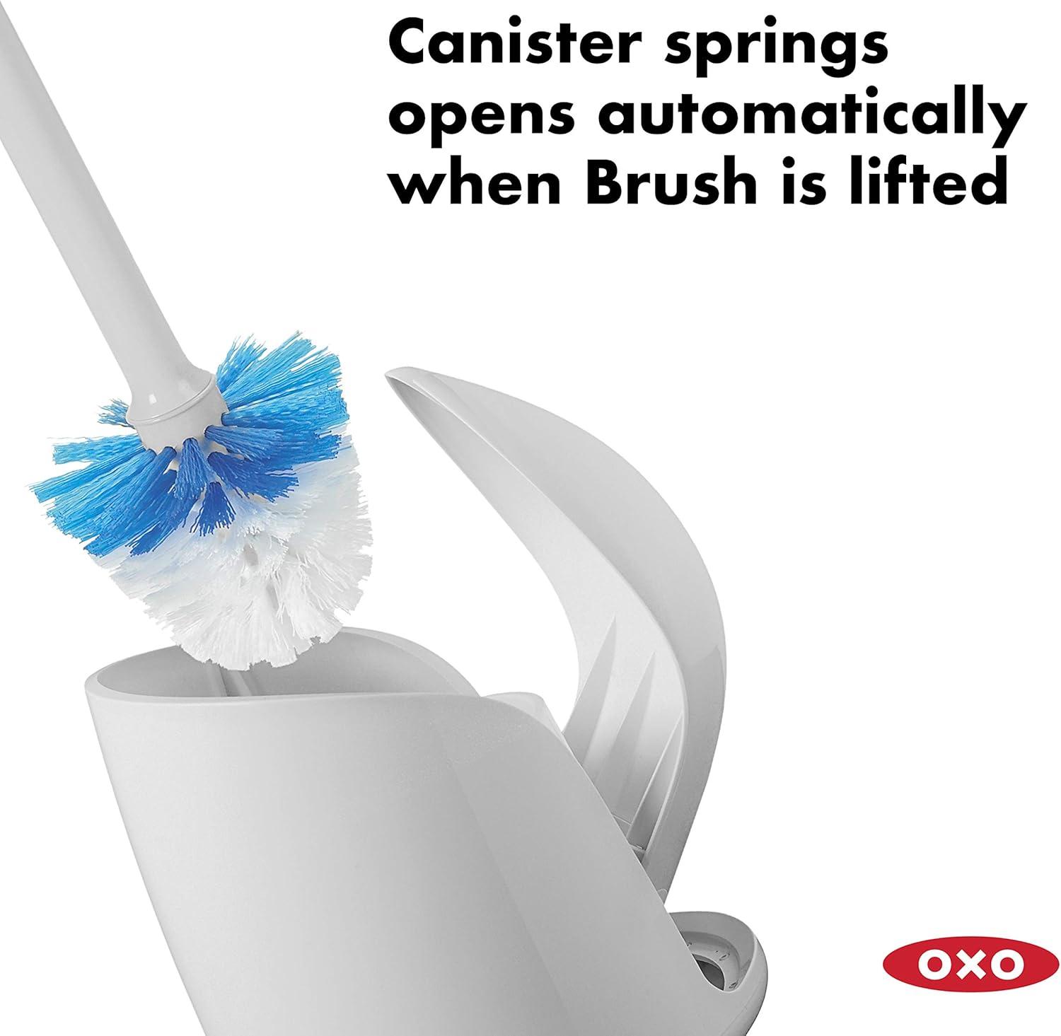 OXO Good Grips Compact Toilet Brush & Canister - Gray