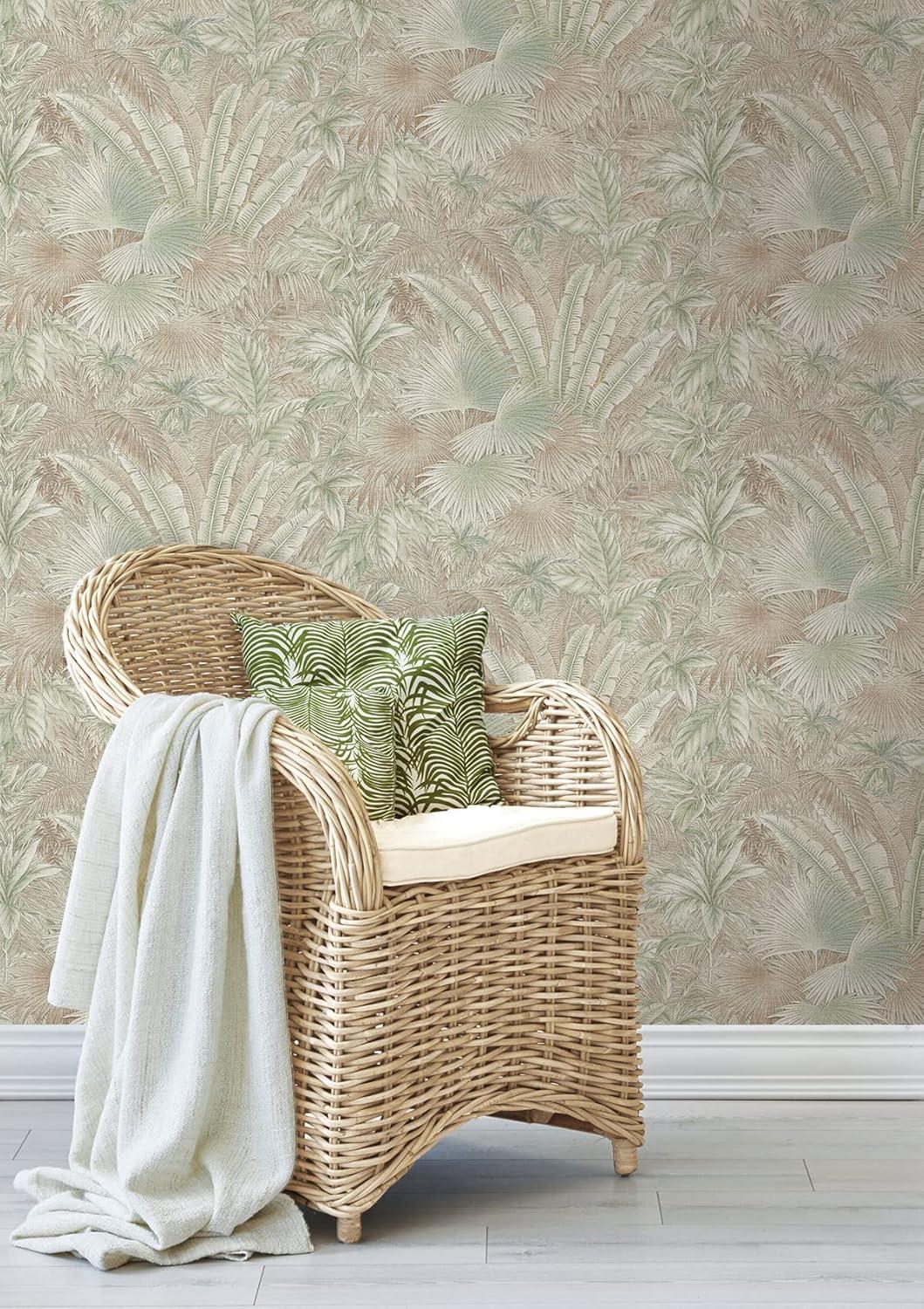 Tommy Bahama Bahamian Breeze Palm 18' L x 20.5" W Peel & Stick Wallpaper Roll
