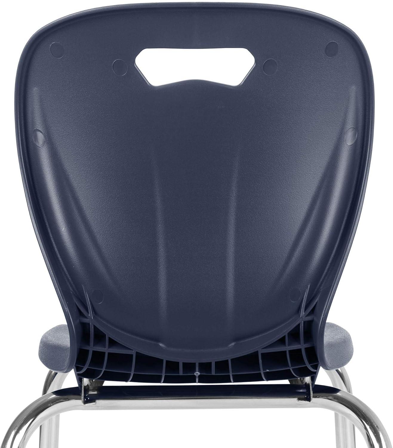 Navy Metal Stacking School Chairs with Contoured Seats, Set of 4