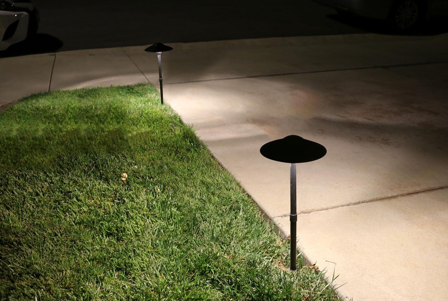 3W Landscape Pathway Lights (2 Pack) - Low Voltage Cast-Aluminum Outdoor Pathway Light and Area Light 3000K 12V Waterproof - G4 LED 3W Bulb Lighting for Yard Garden Pathway (Black)