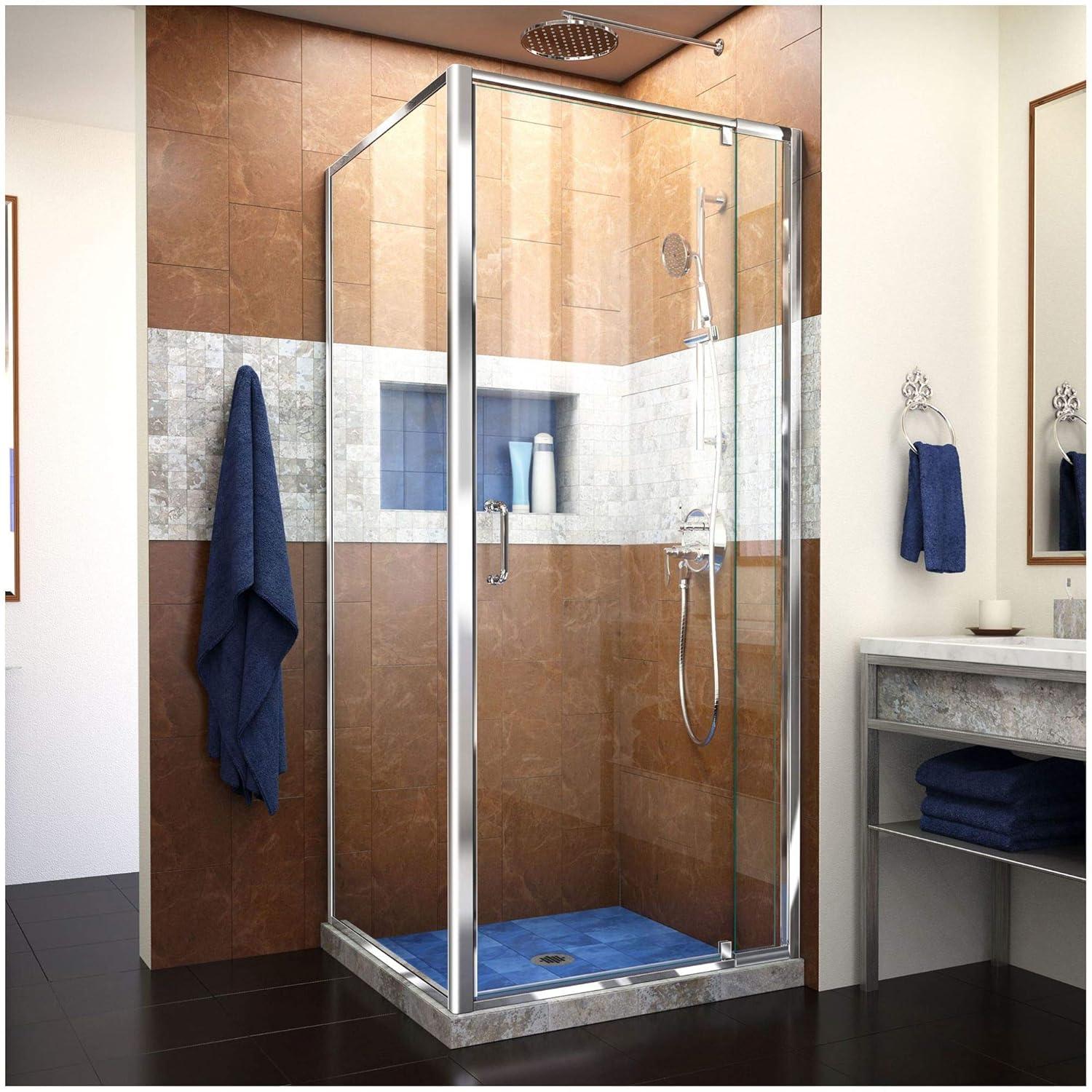 DreamLine Flex 36.44" W x 34.5" D x 72" H Framed Rectangle Pivot Shower Enclosure SHDR-2234340-RT-01