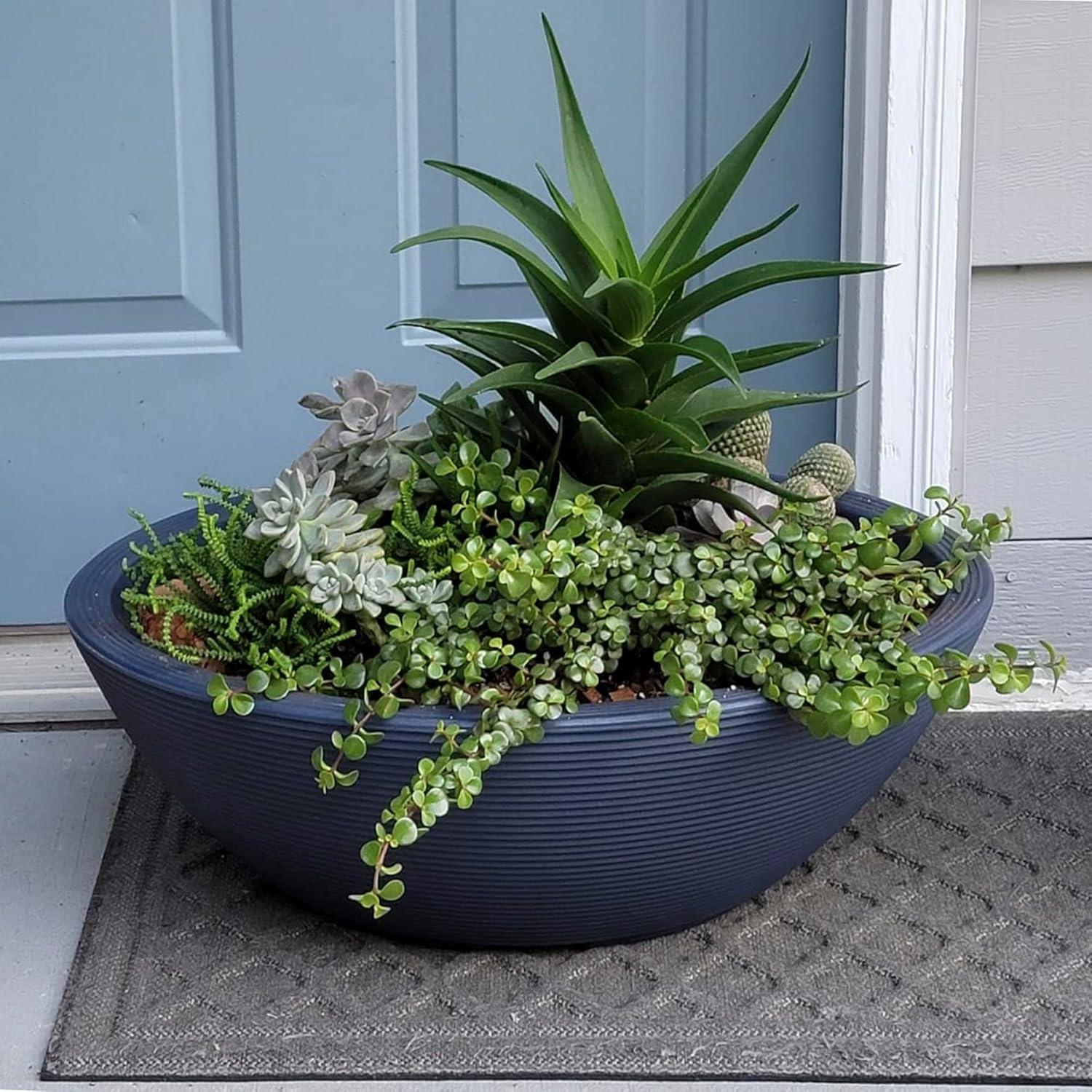 Crescent Garden Delano Plastic Planter Baskets Golden Bronze